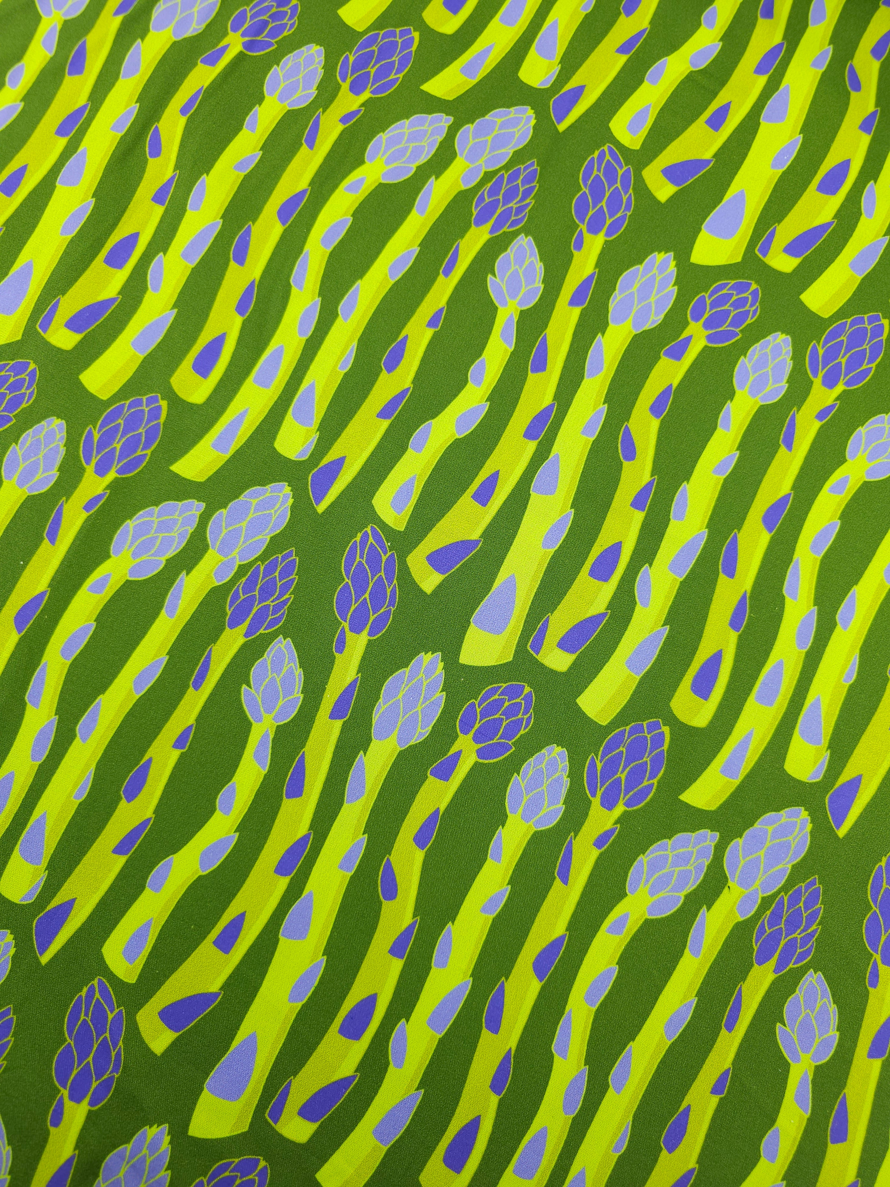 Green Novelty Asparagus 100% Cotton - Free Spirit