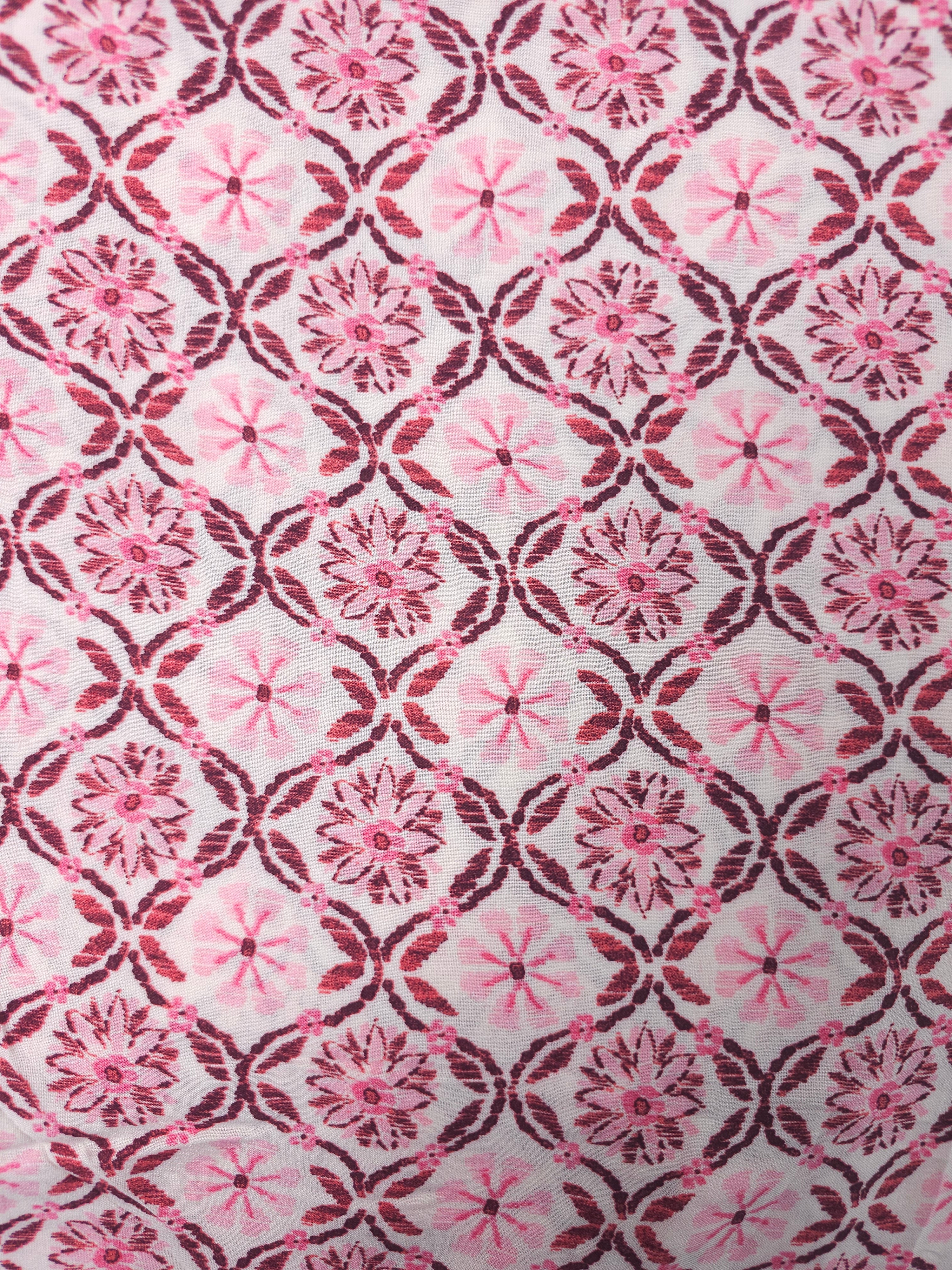 Rose flower repeated pattern fabric- 2m