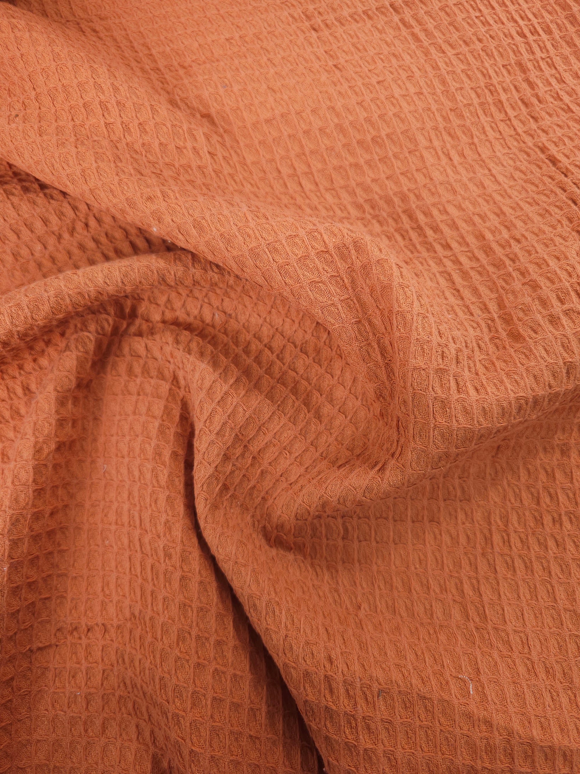 Deep Orange Waffle Cotton