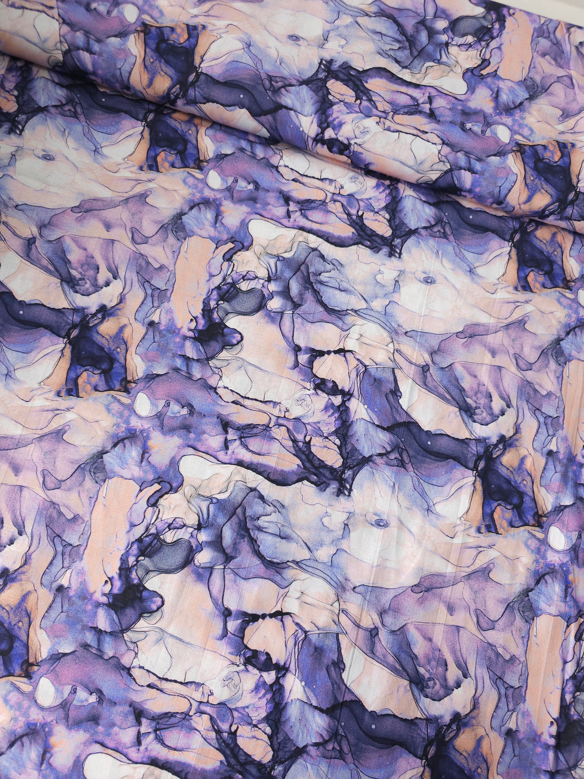 Purple/Peach Watercolour Diffusion 100% Cotton