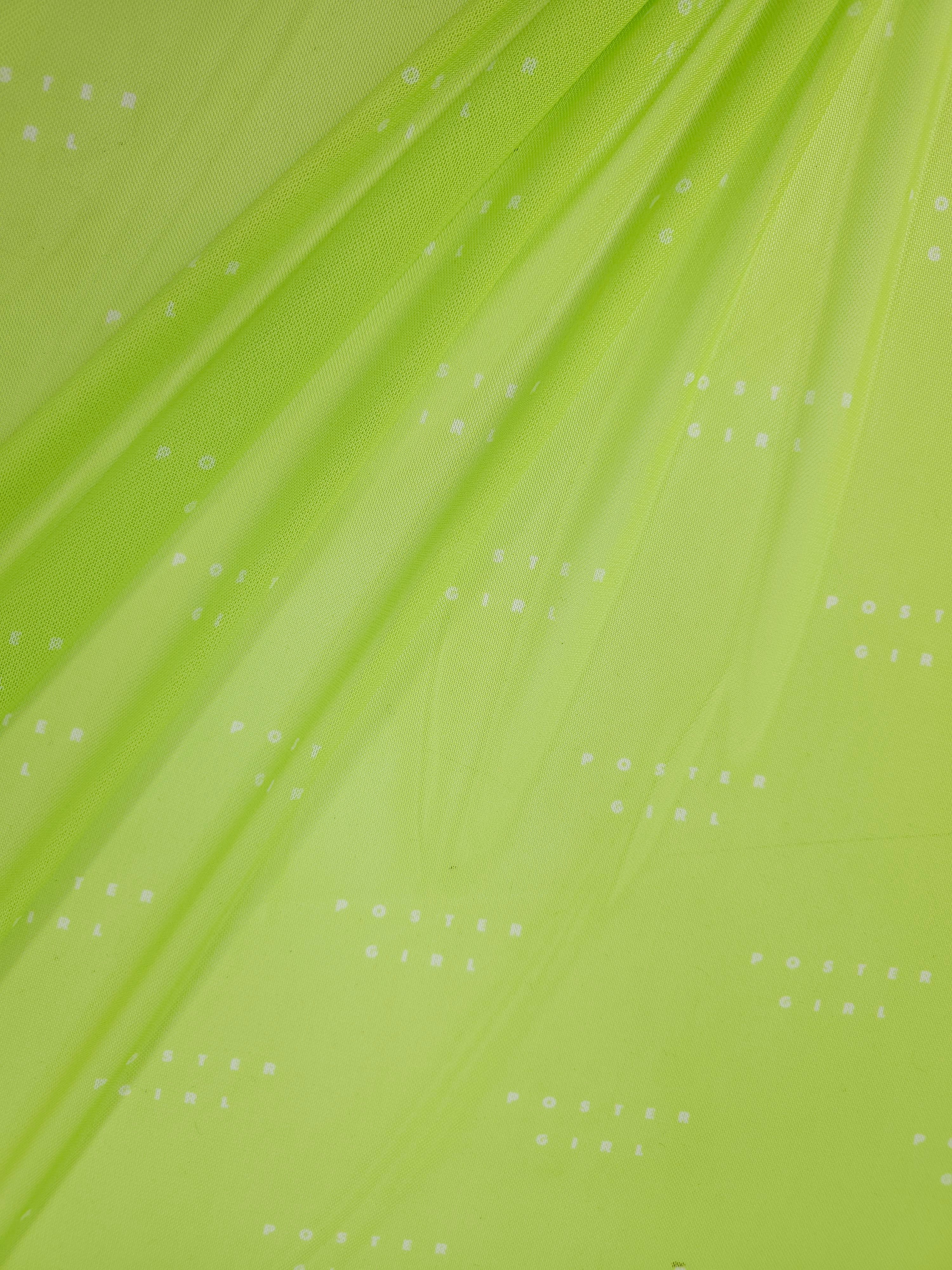 Lime Green/White Statement Mesh *POSTER GIRL*