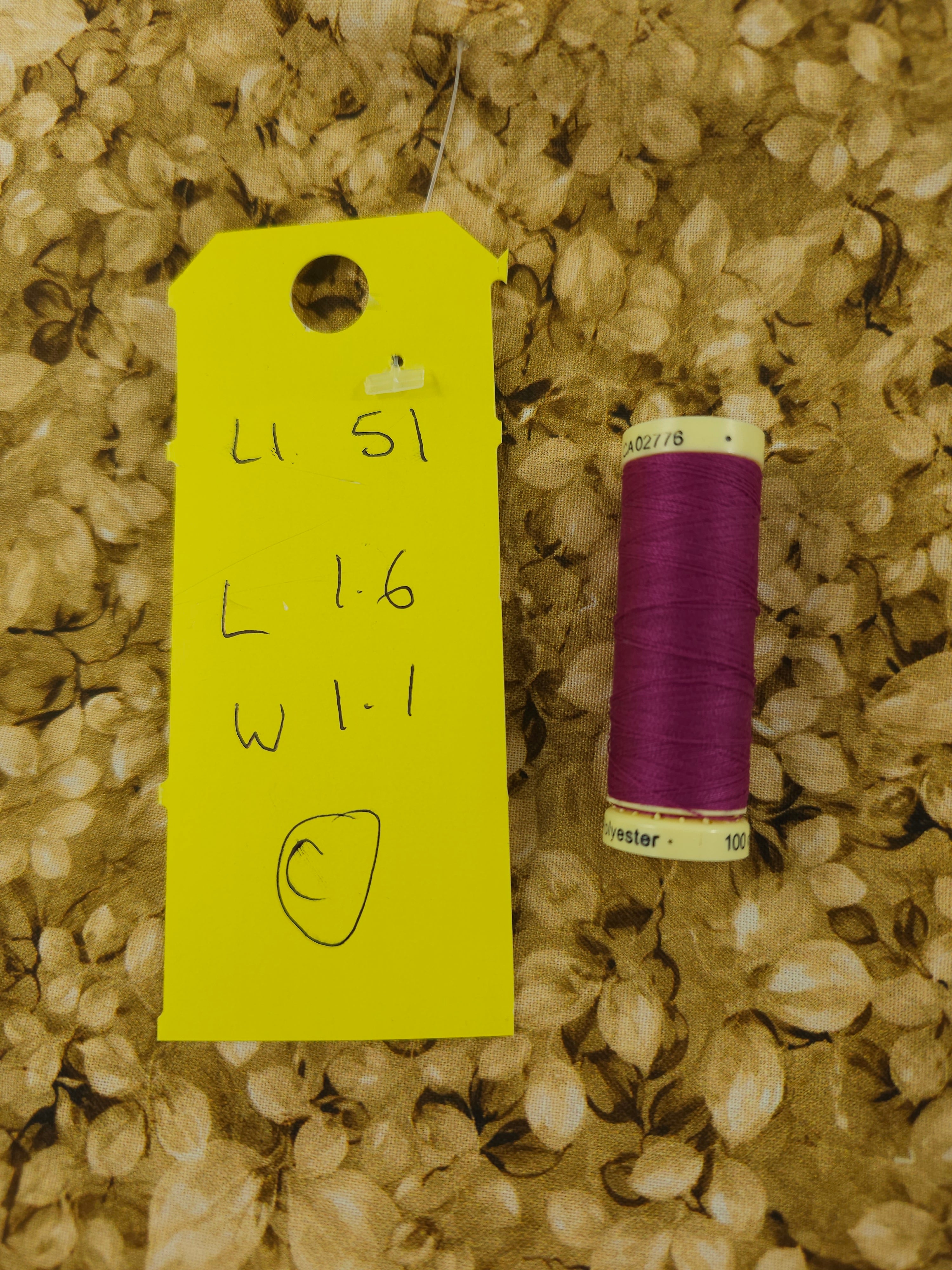 Yellow cream leaf Cotton- 1.6m piece