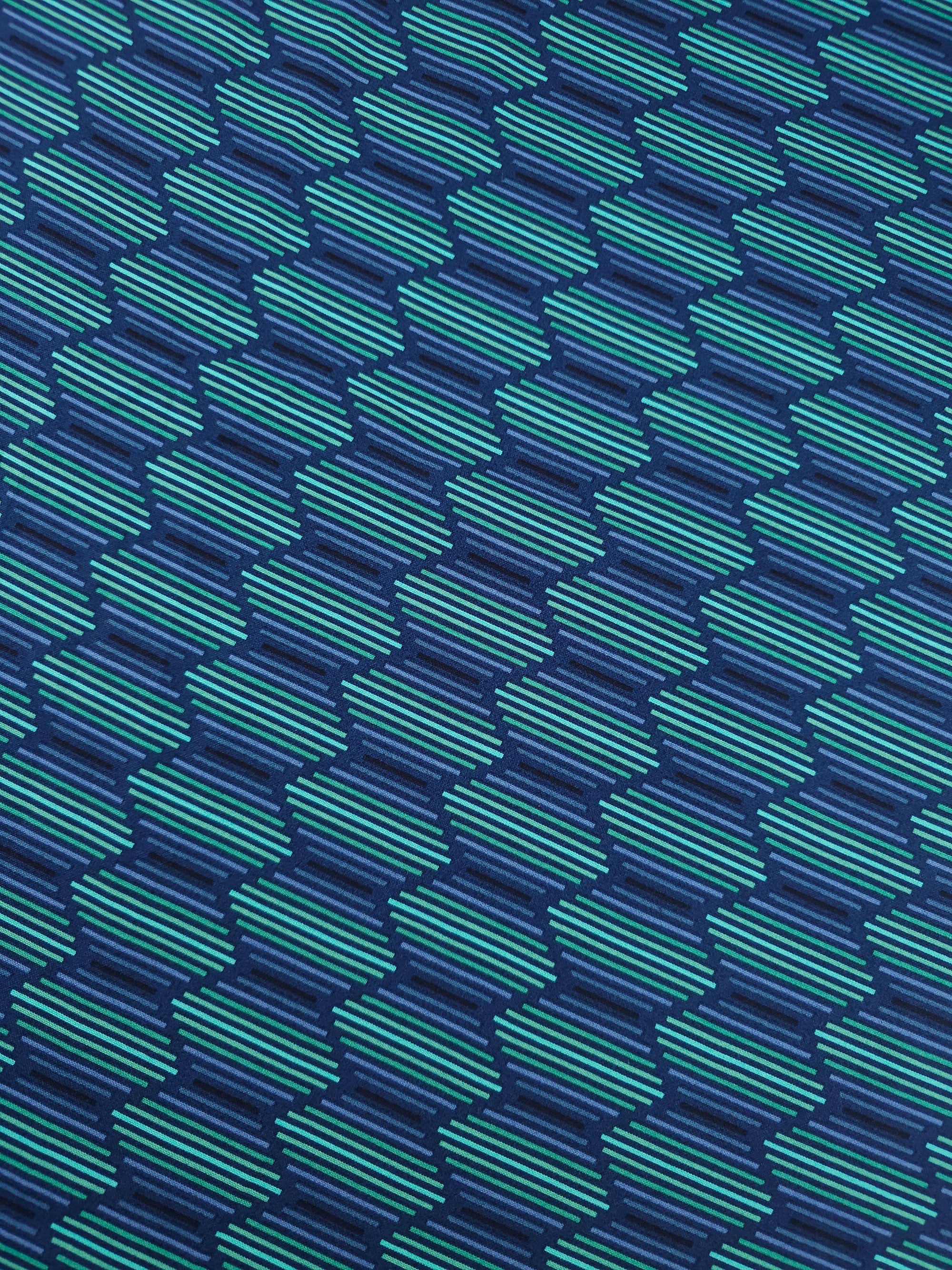 Marine Blue Geometric Haze 100% Cotton - Benartex