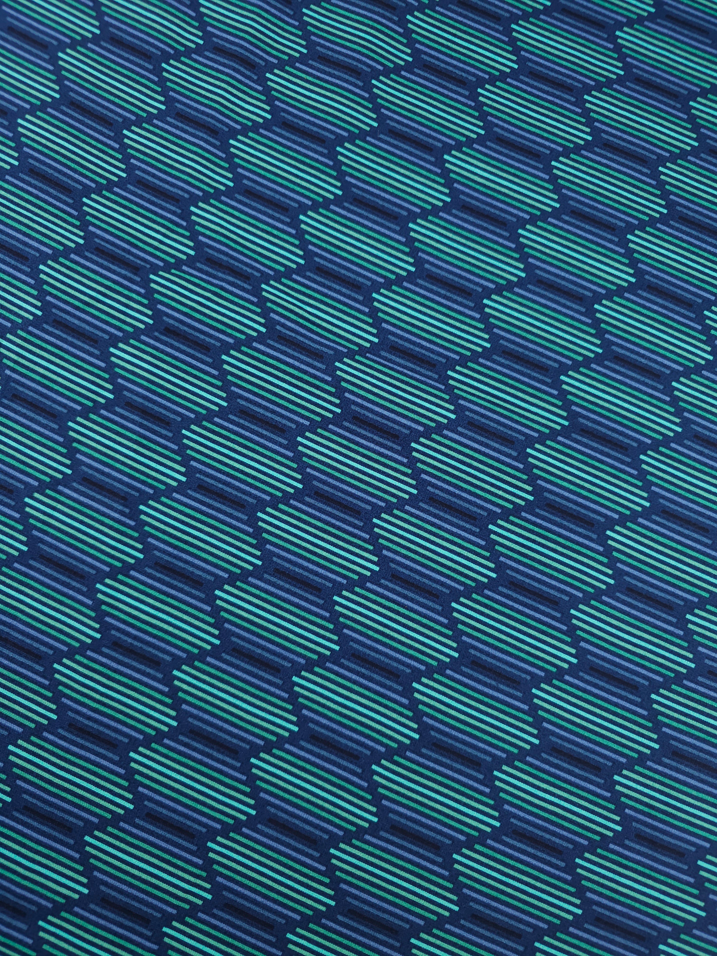 Marine Blue Geometric Haze 100% Cotton - Benartex
