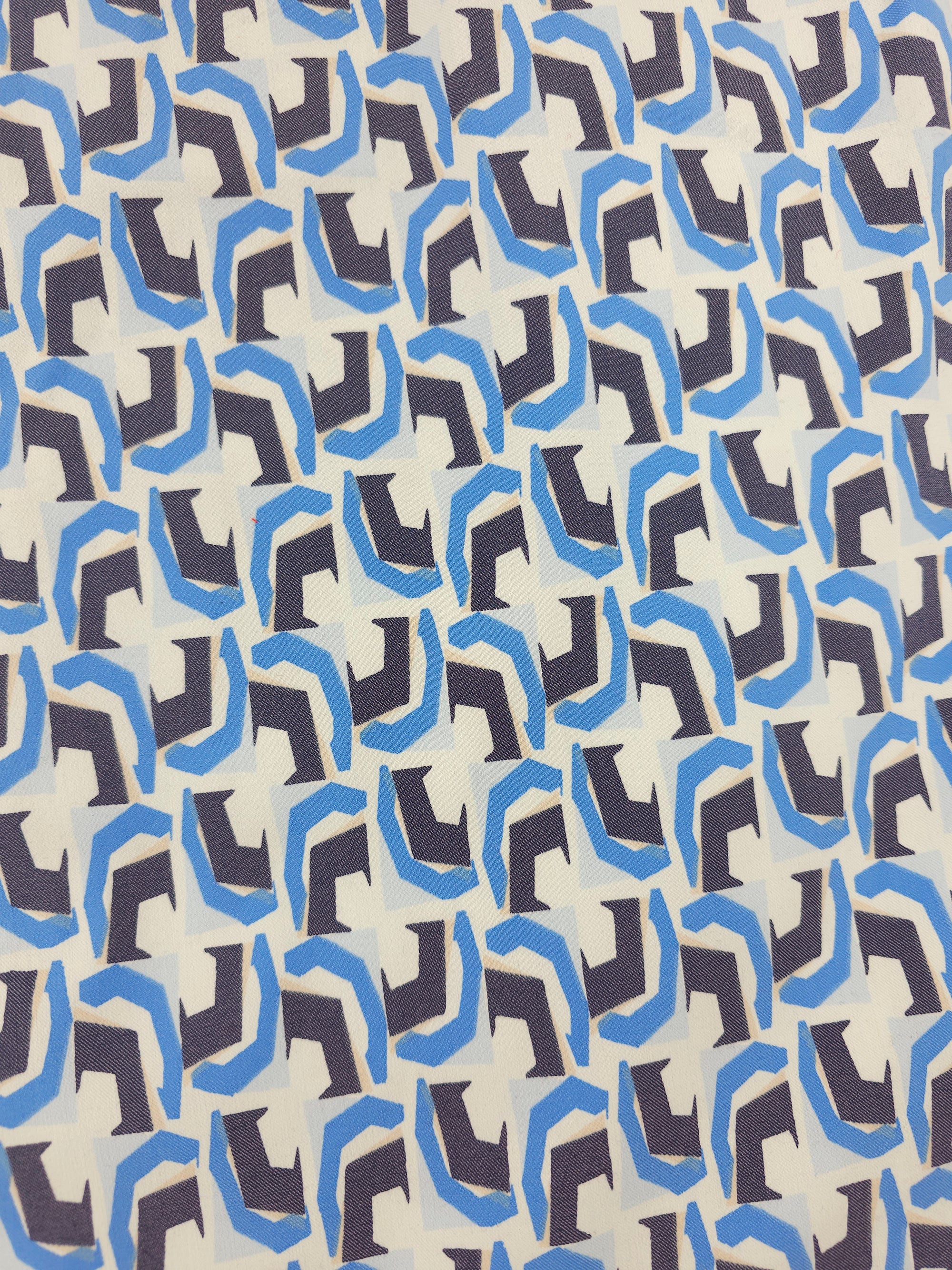 Abstract blue stretchy Cotton sateen twill- 5m piece