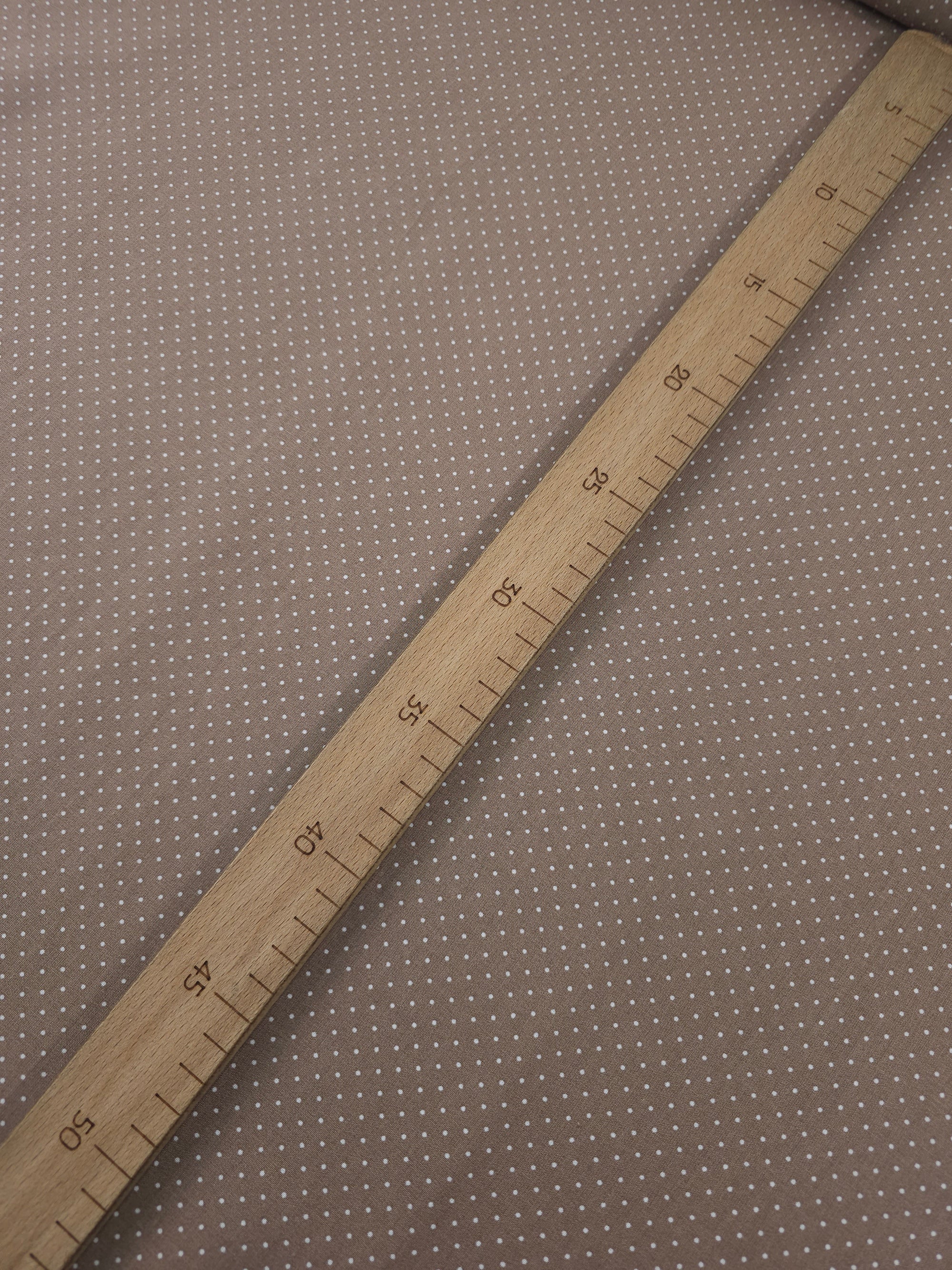 Mocha Micro Polka 100% Cotton 60"