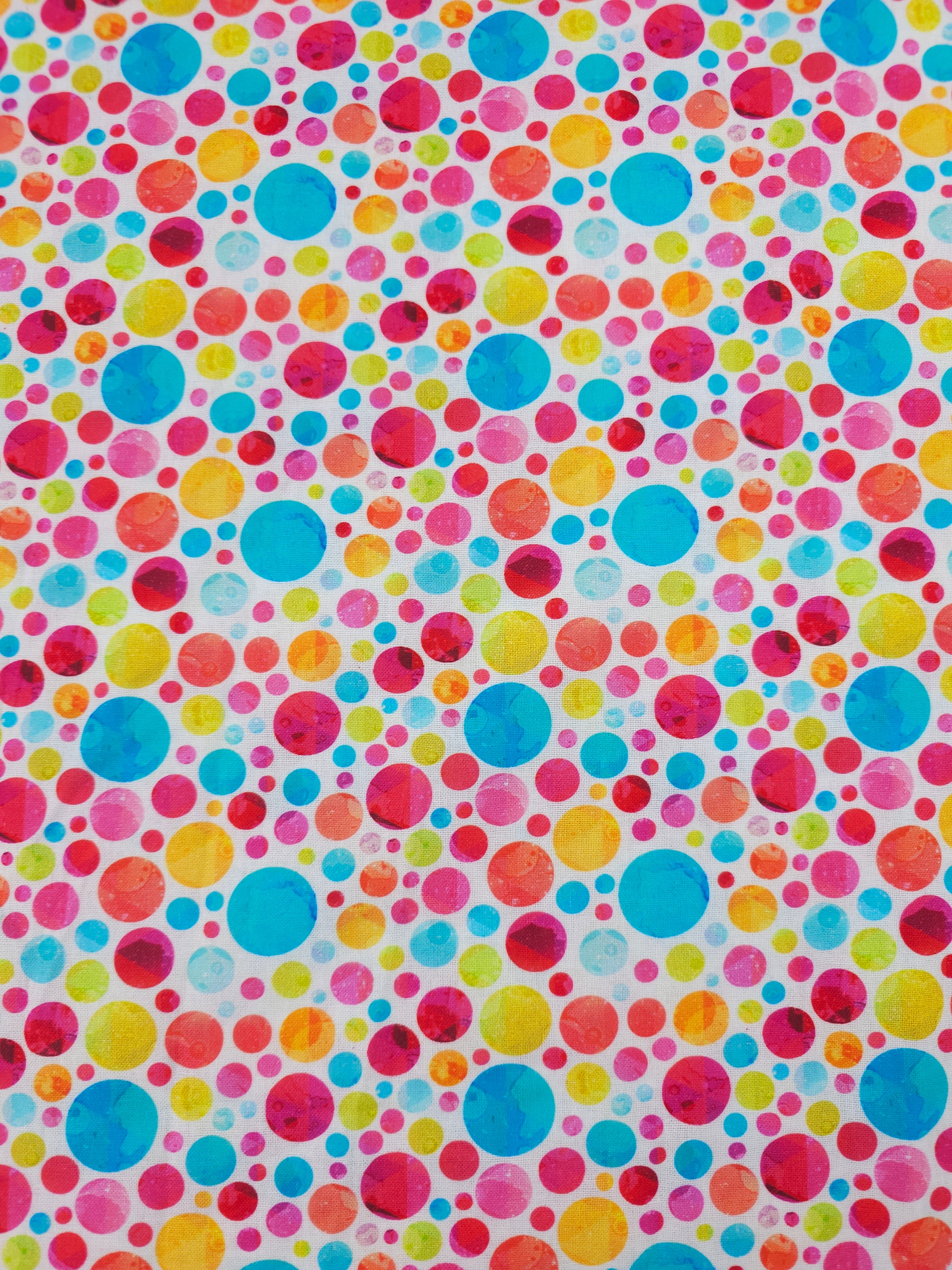 Multicolour Irregular Circle Bubble 100% Cotton