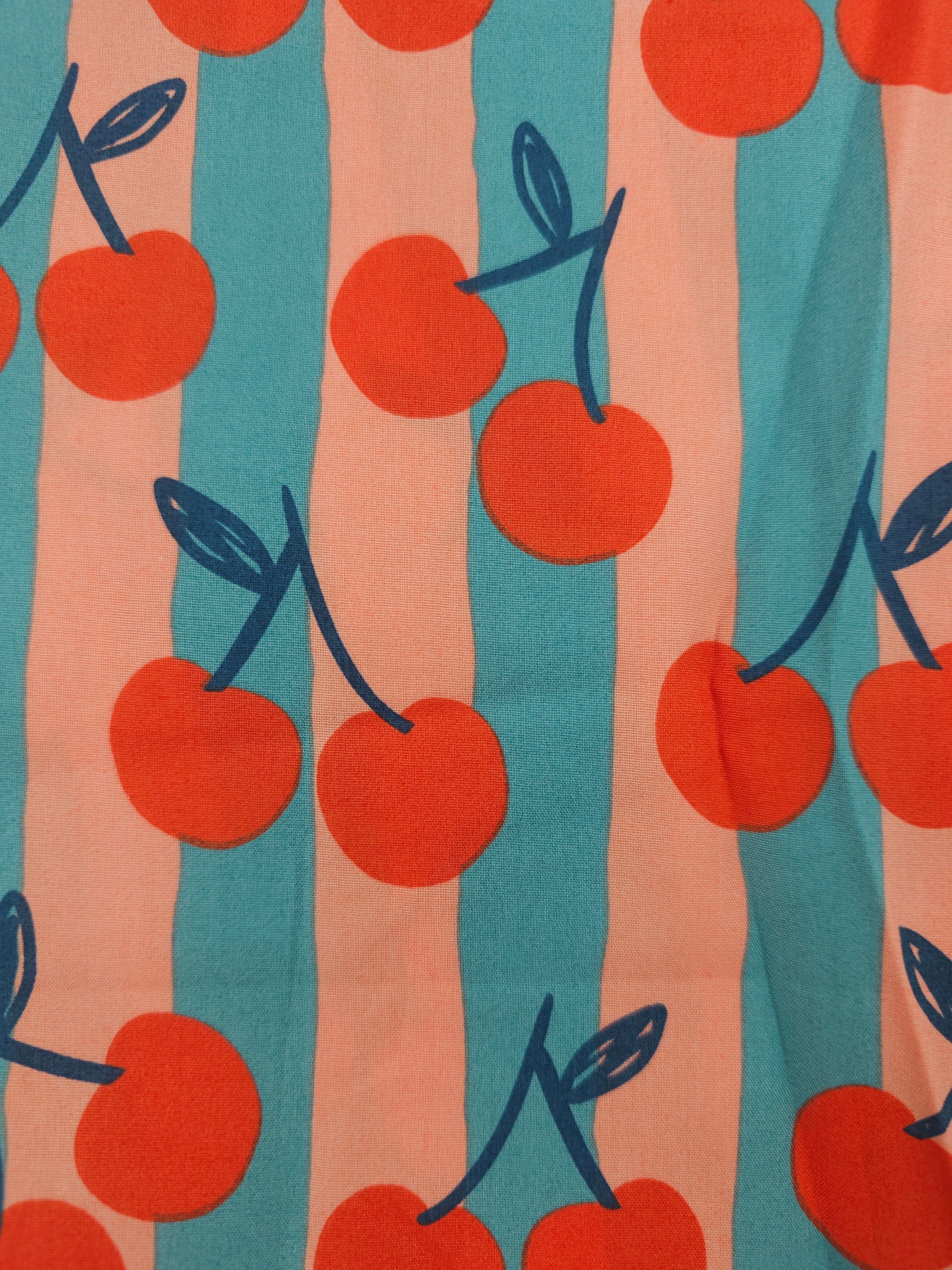 Cherry stripe Cotton- 2m piece