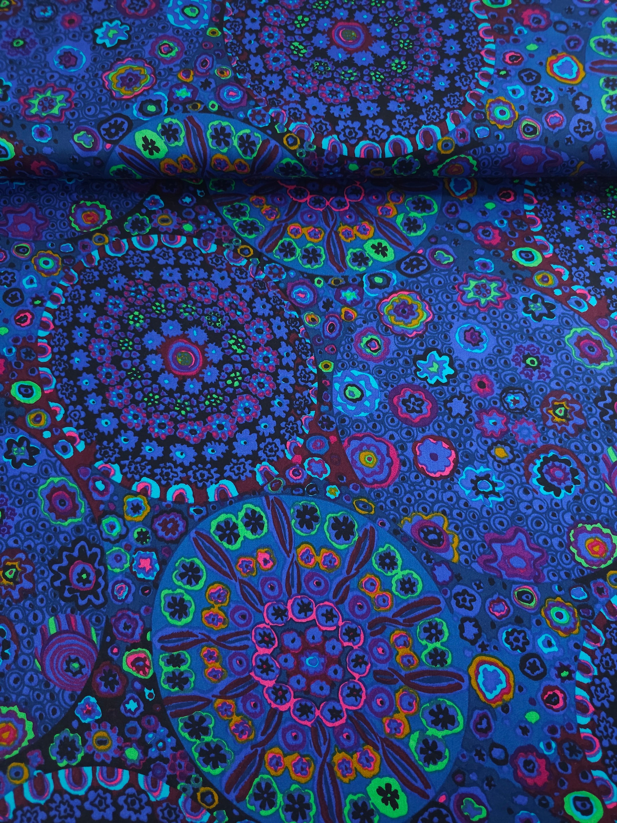 Indigo Purple Millefiore Cotton Sateen 108" - Kaffe Fassett *EXTRA WIDE*