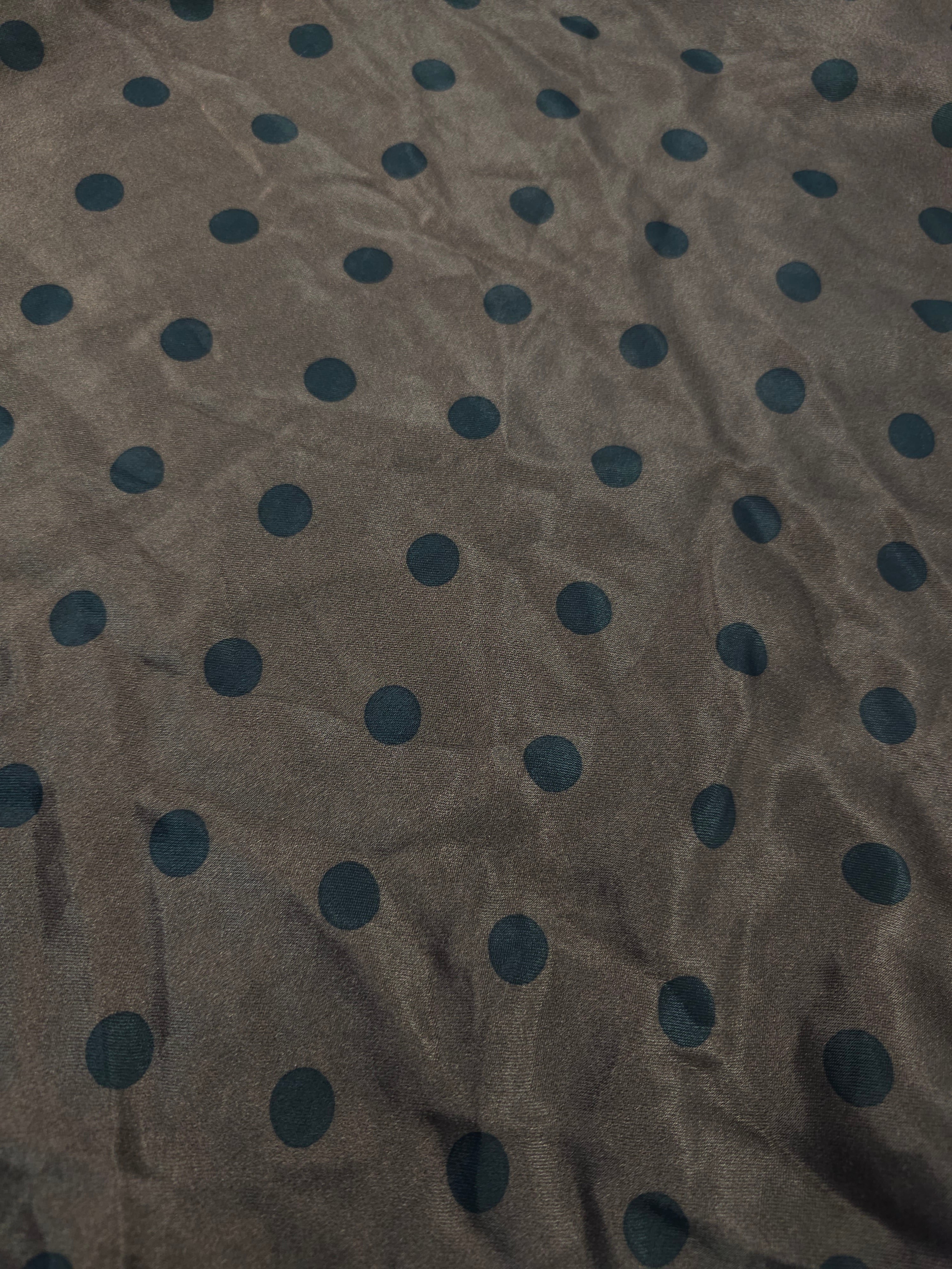 Brown polka Viscose satin- 2m piece