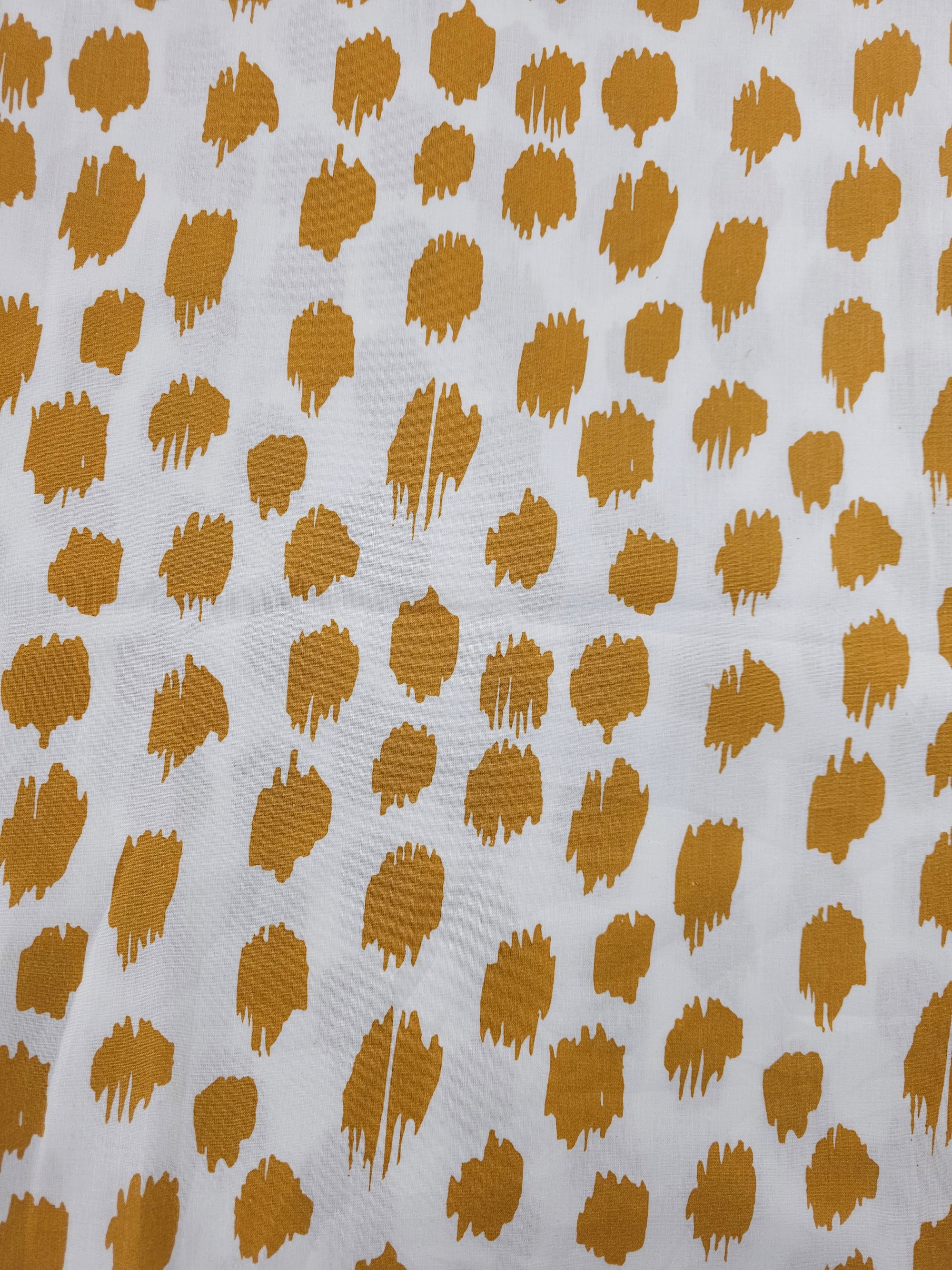 Mustard Les Touches Cotton - 1m Piece