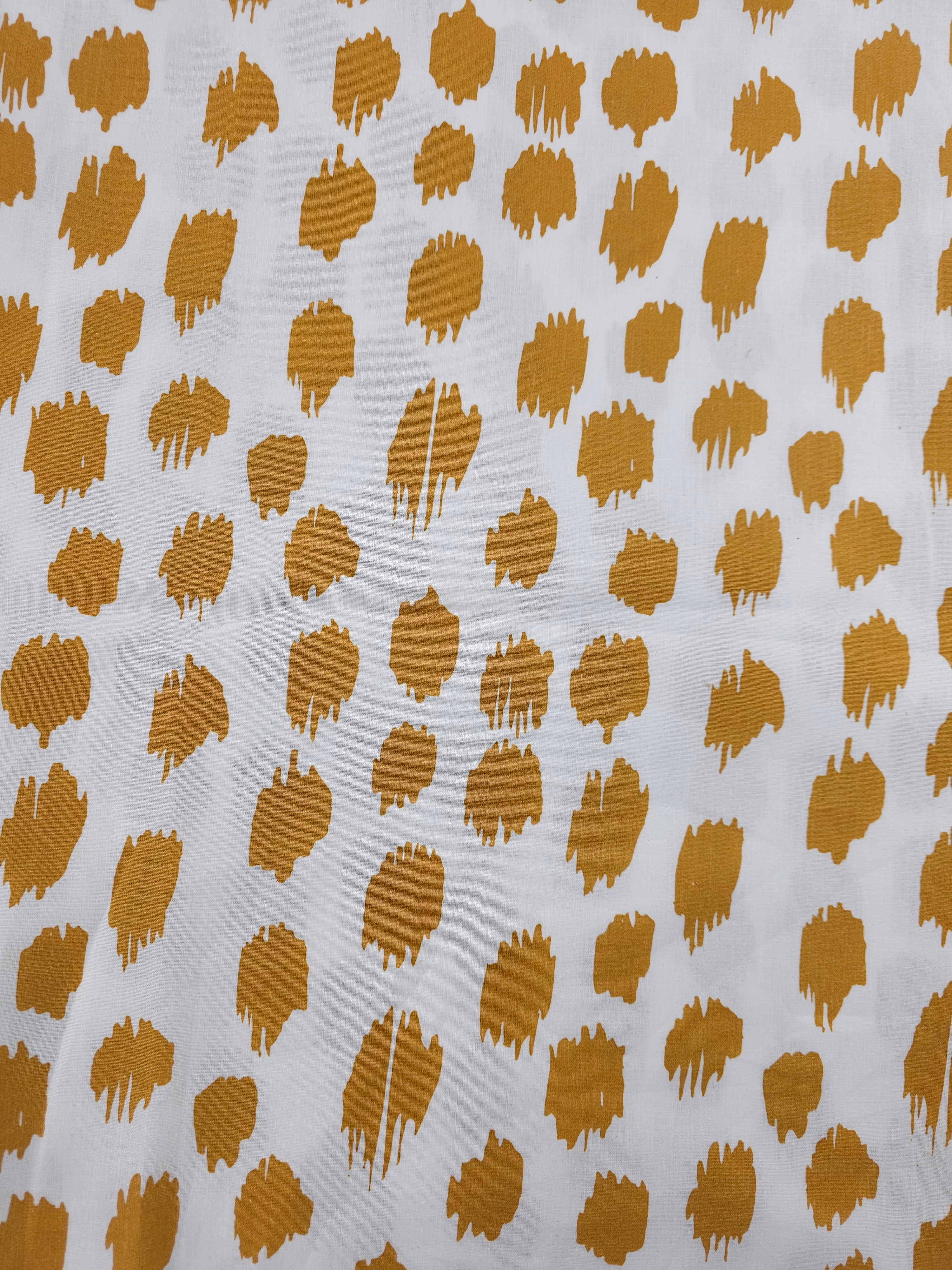 Mustard Les Touches Cotton - 1m Piece
