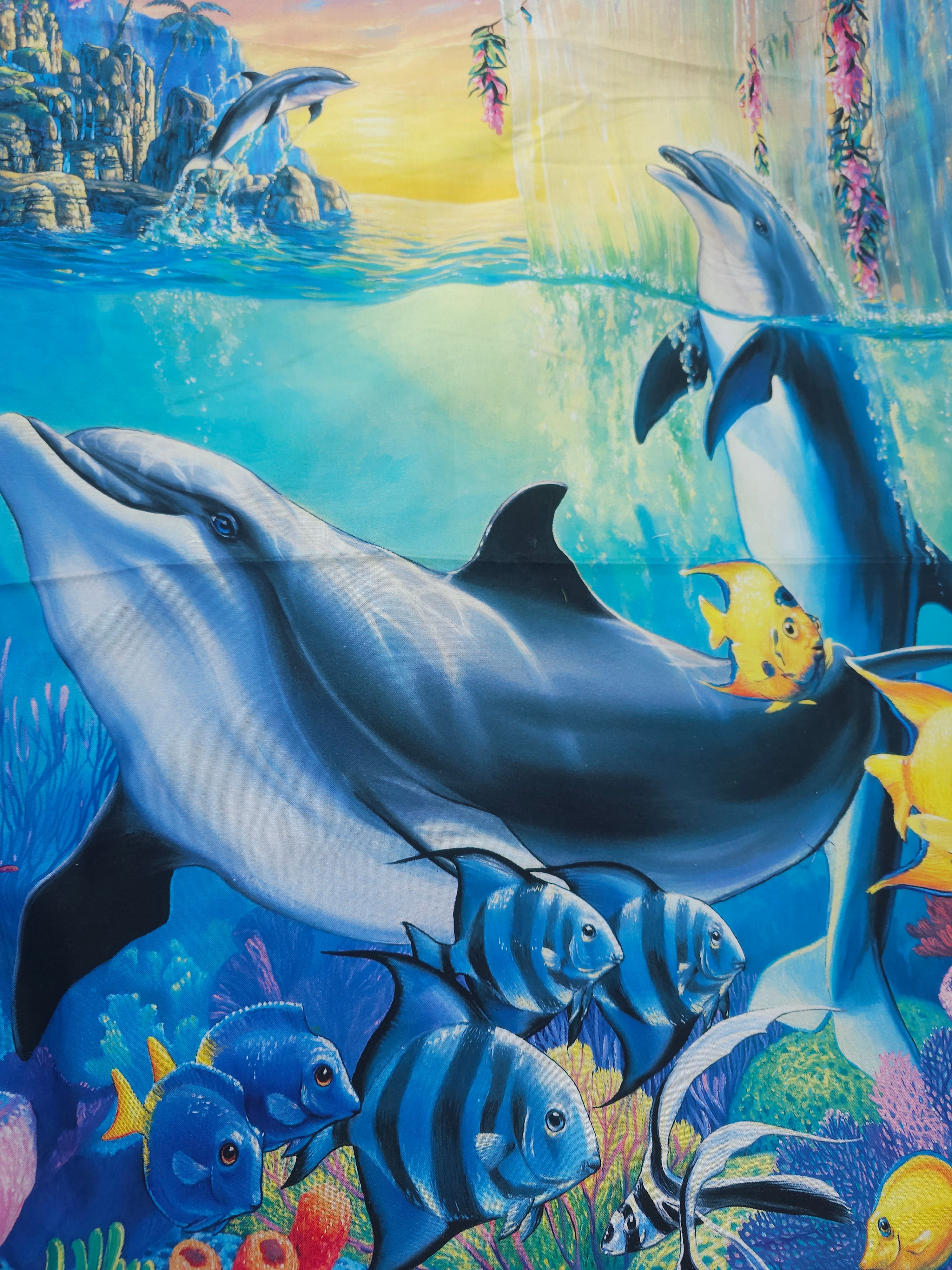 Dolphin Cotton panel- 1.2m piece