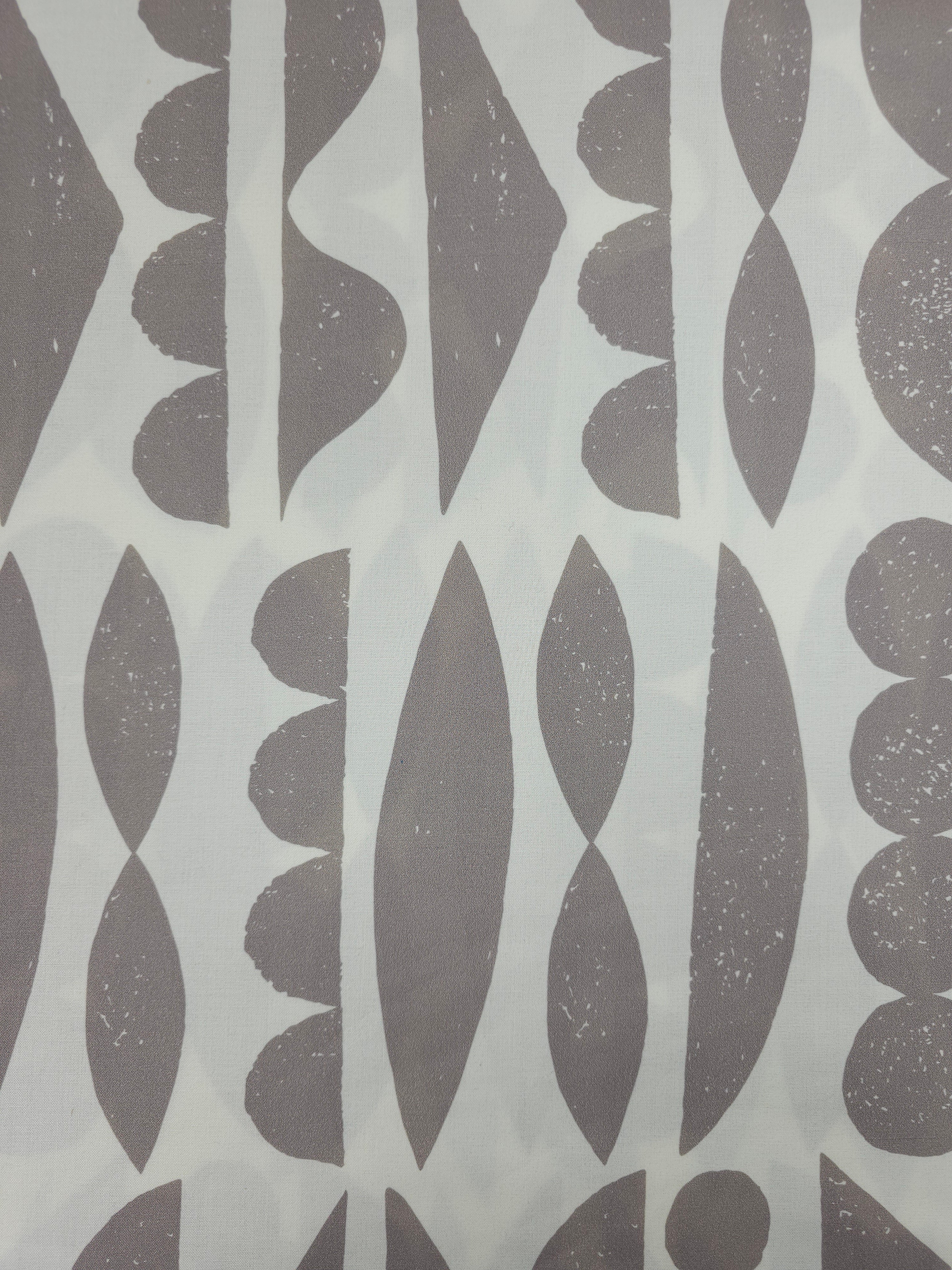 Taupe/Ivory Abstract Shape Sorter 100% Cotton 108" *EXTRA WIDE*