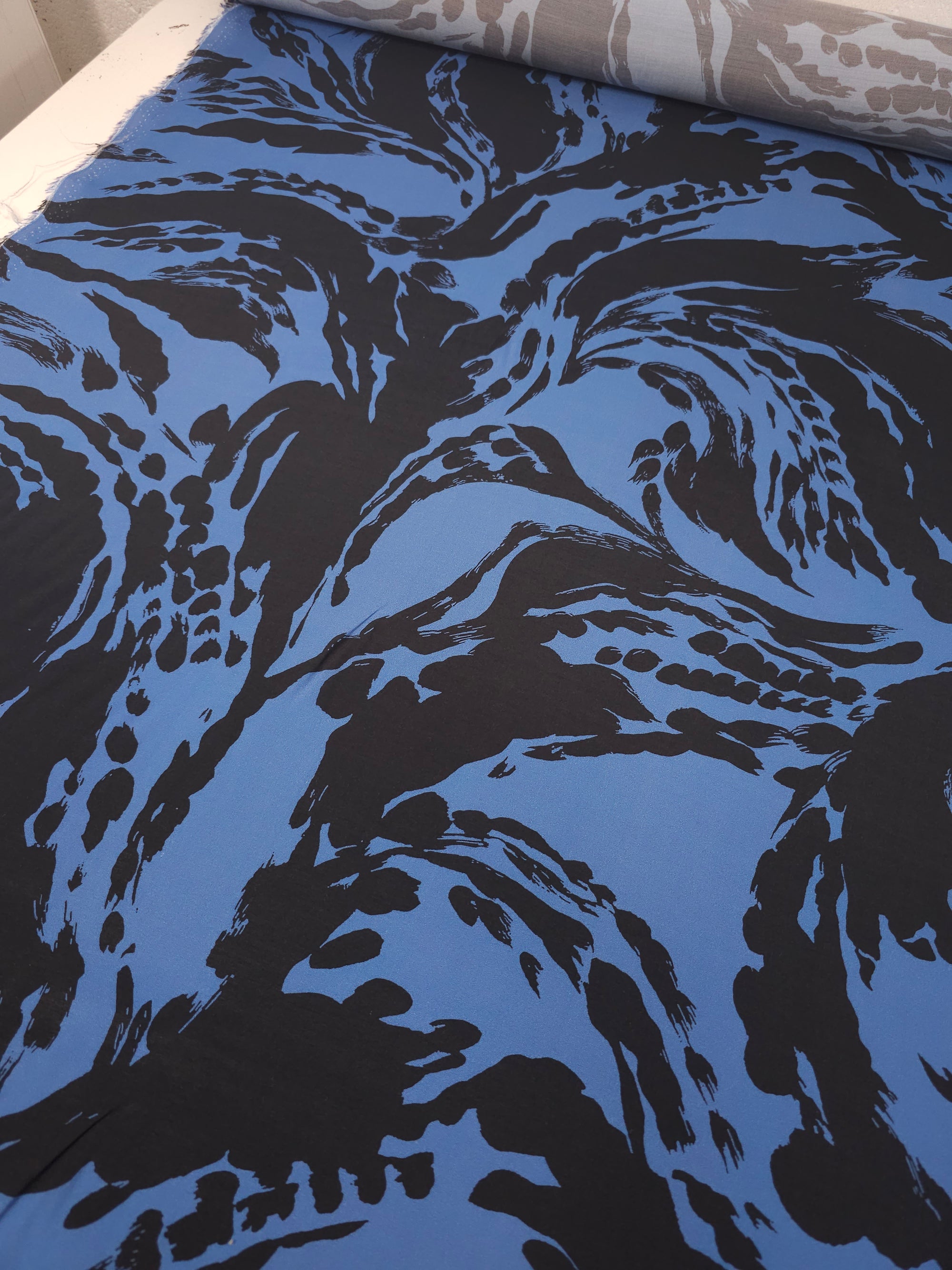 Hale Blue Abstract Wave Splash Viscose