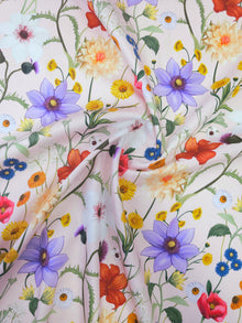  Blush Pink Floral Garden Cotton Sateen