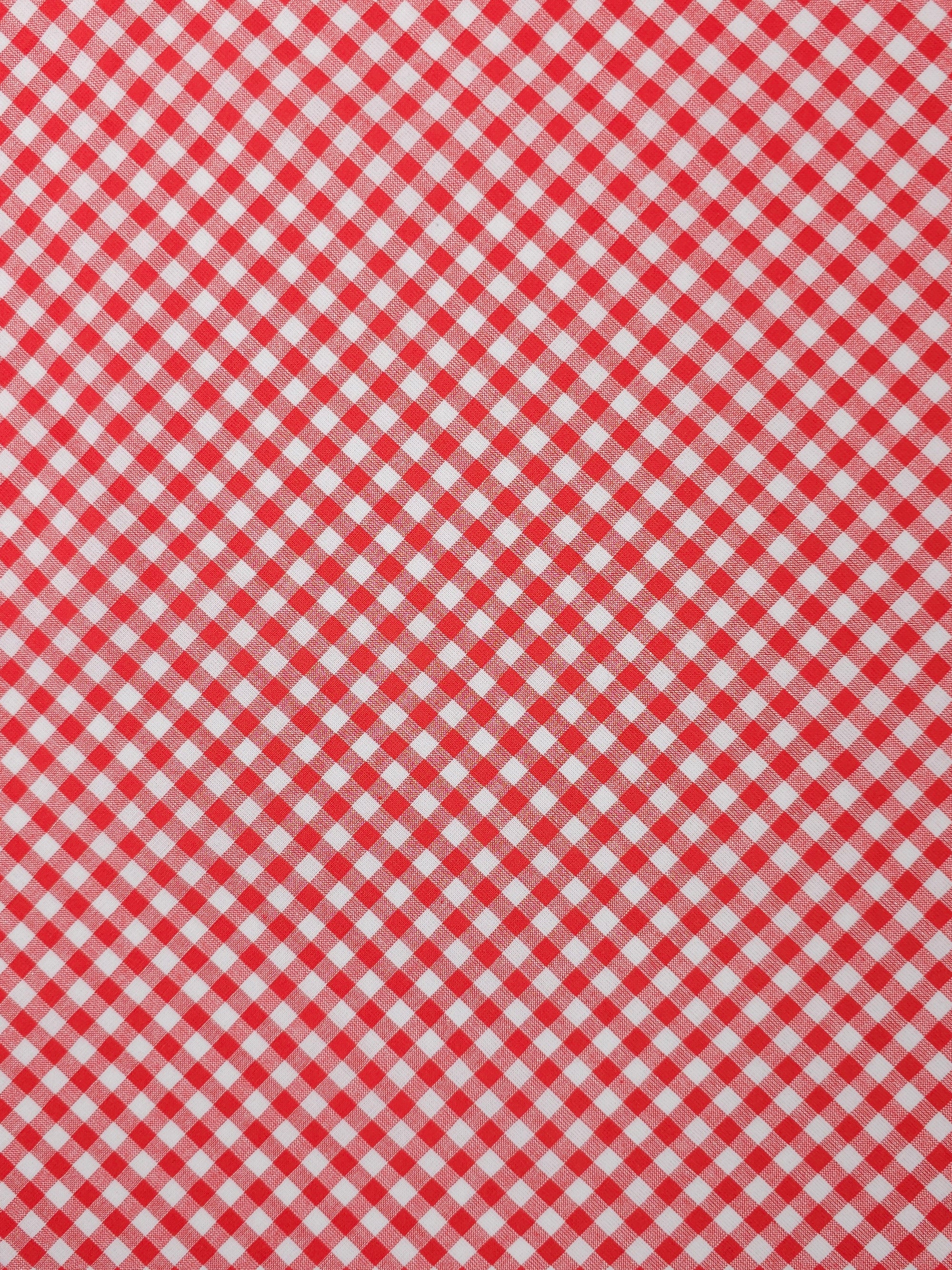 Red/White Gingham Lightweight Cotton