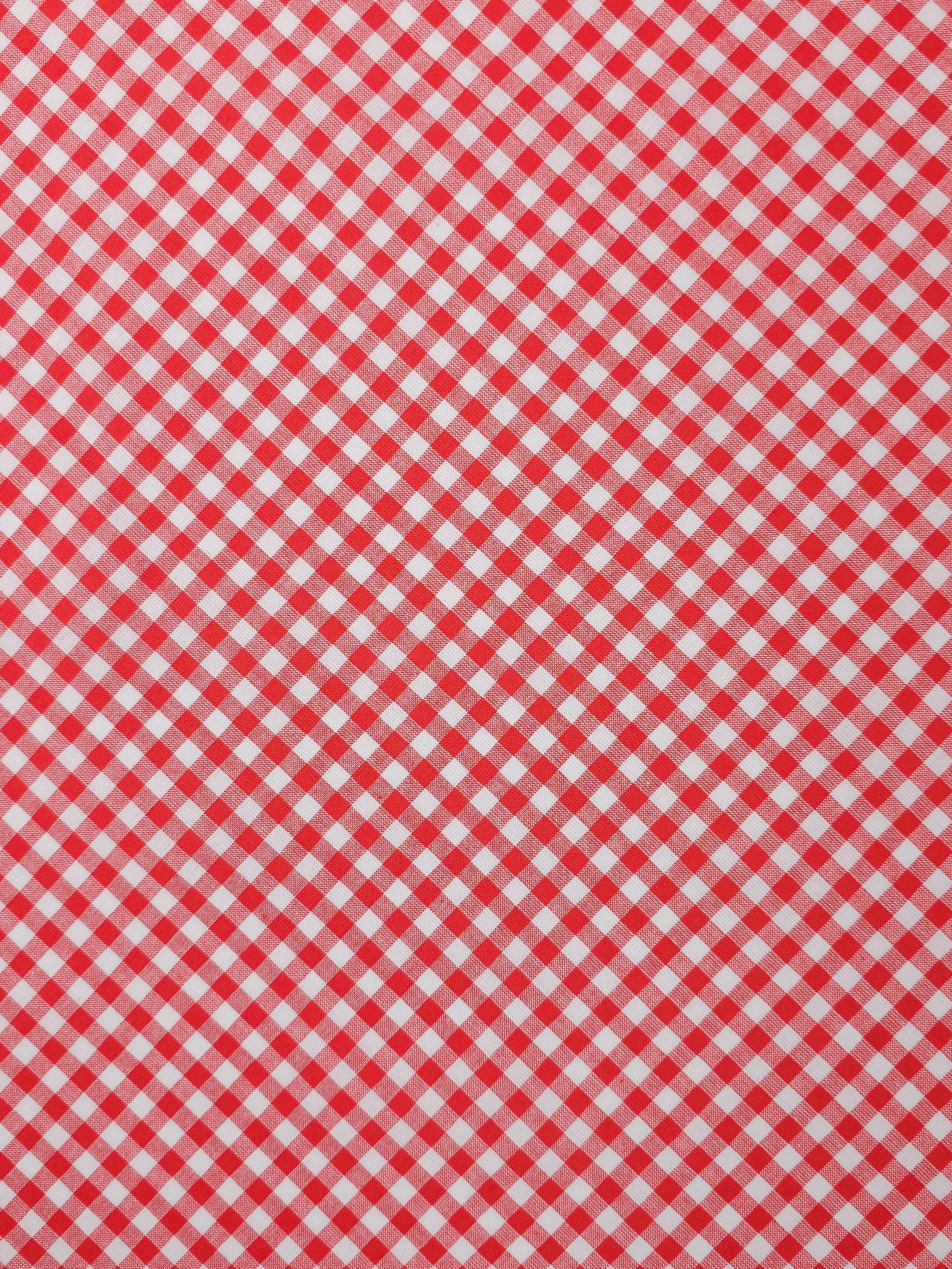 Red/White Gingham Lightweight Cotton