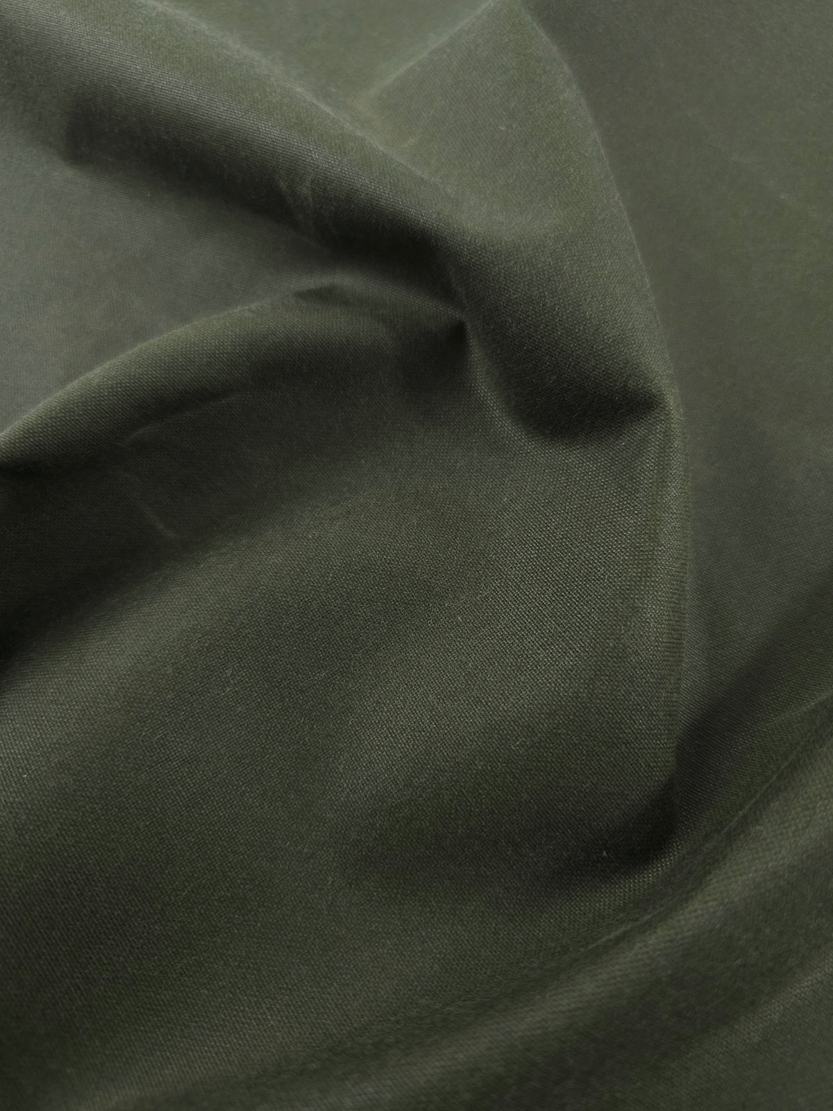 Deep Khaki Green Structured Wax Cotton