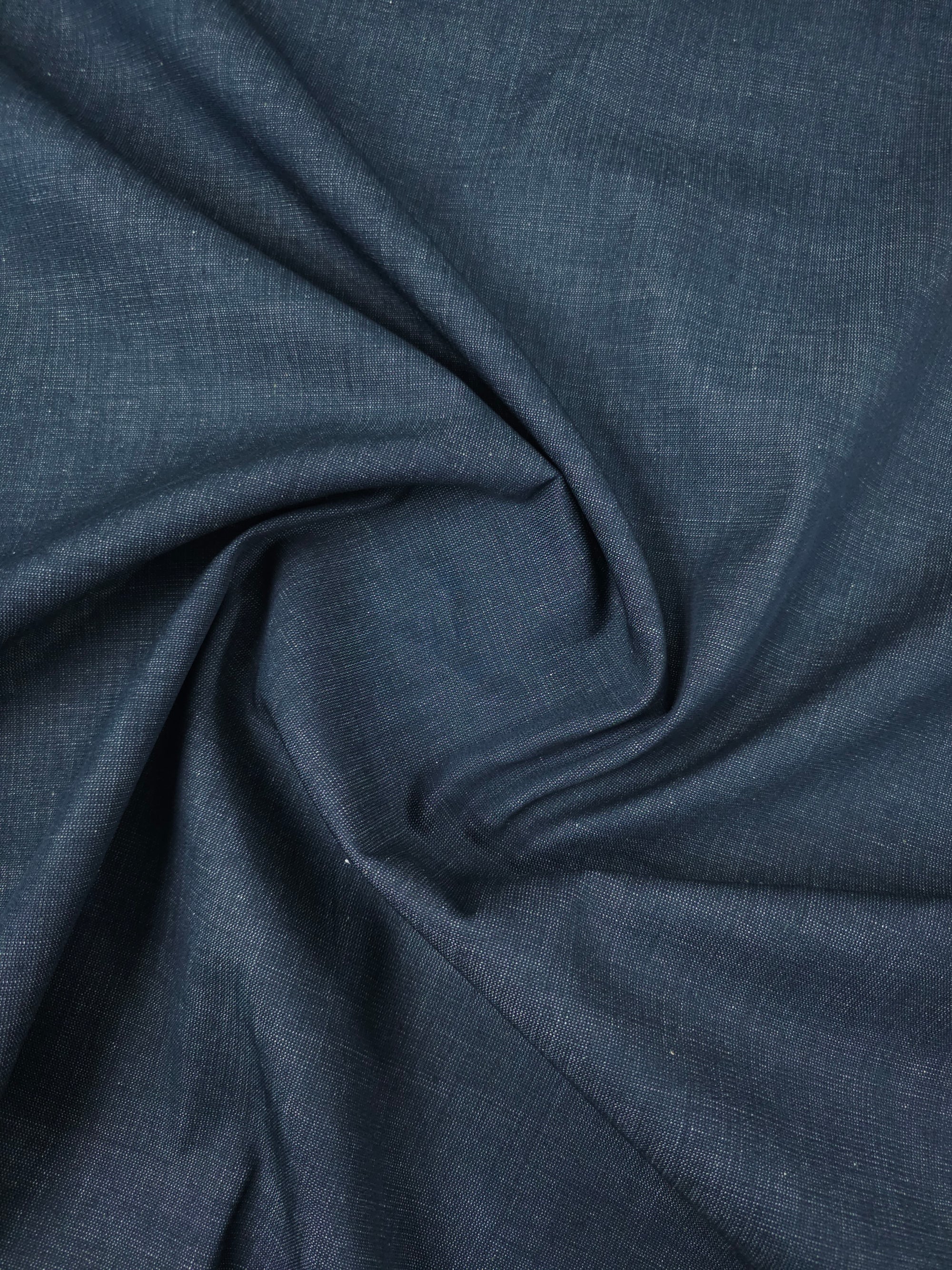 Greyish Navy Pique Chambray