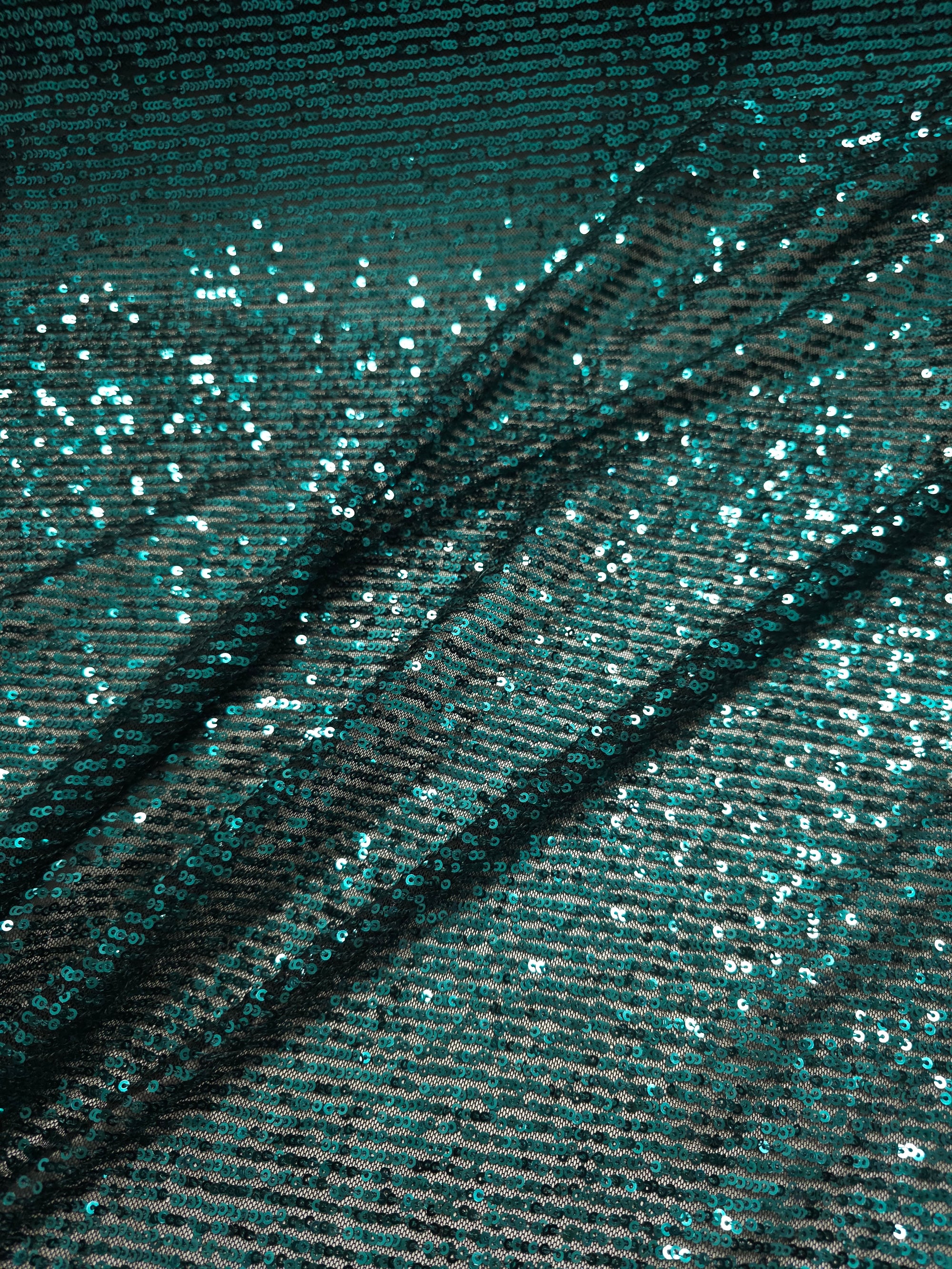 Deep Teal Stripe Sequin