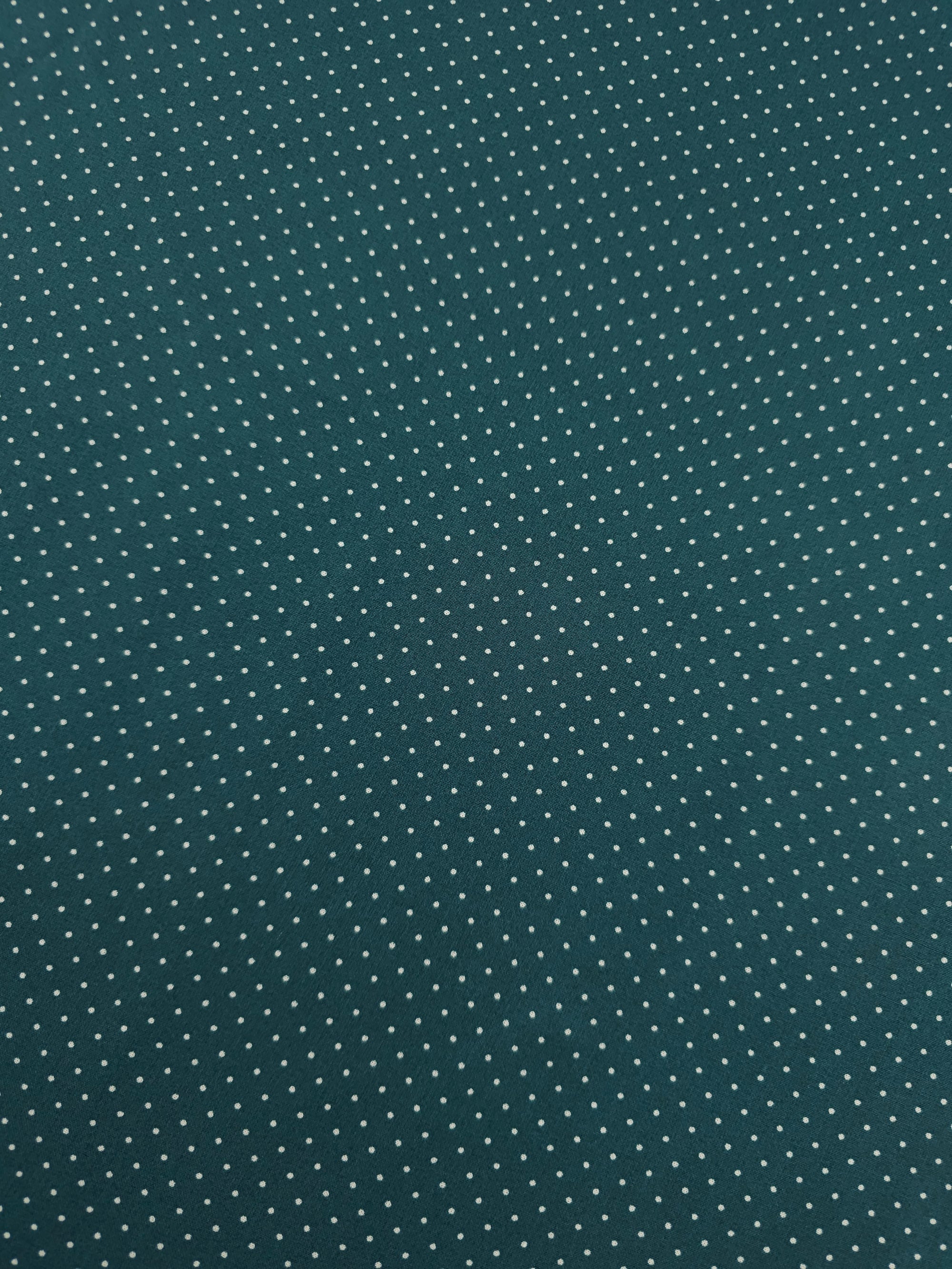 Deep Teal Micro Polka Dot 100% Cotton 60"