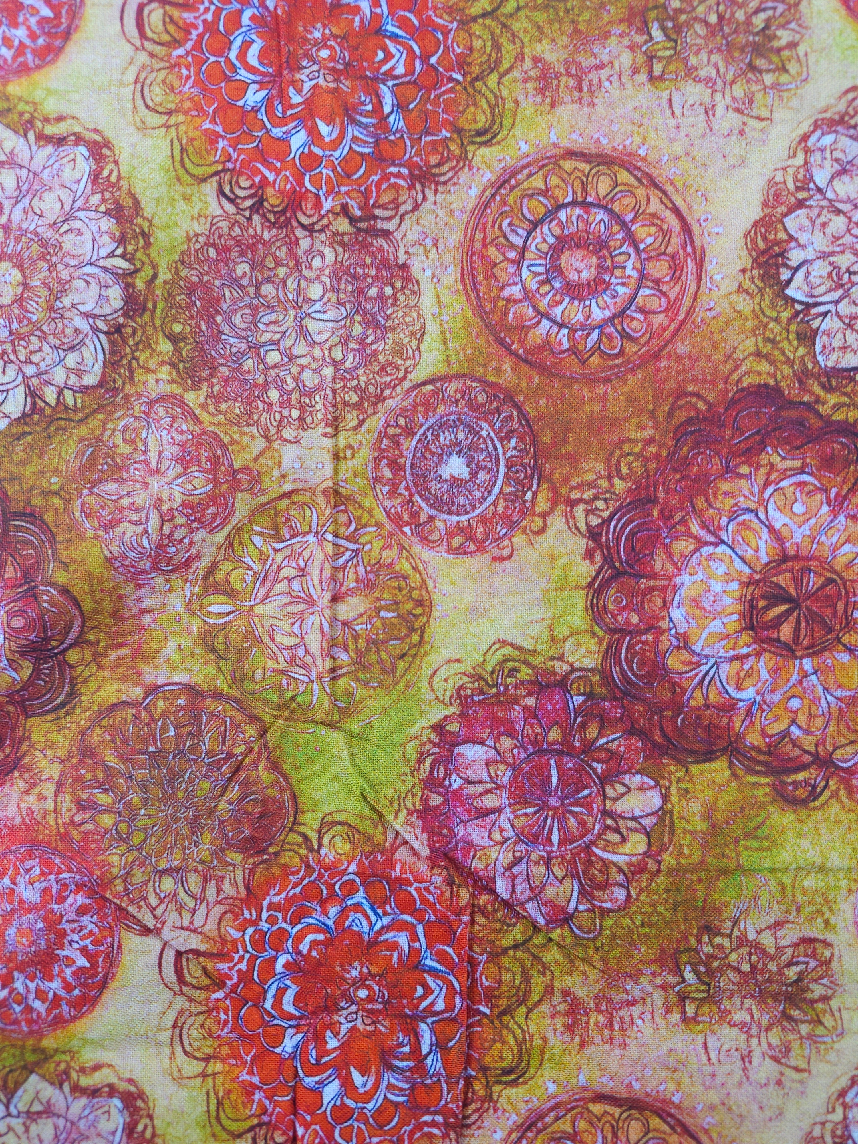 Warm toned mandalas Cotton- 1.7m piece