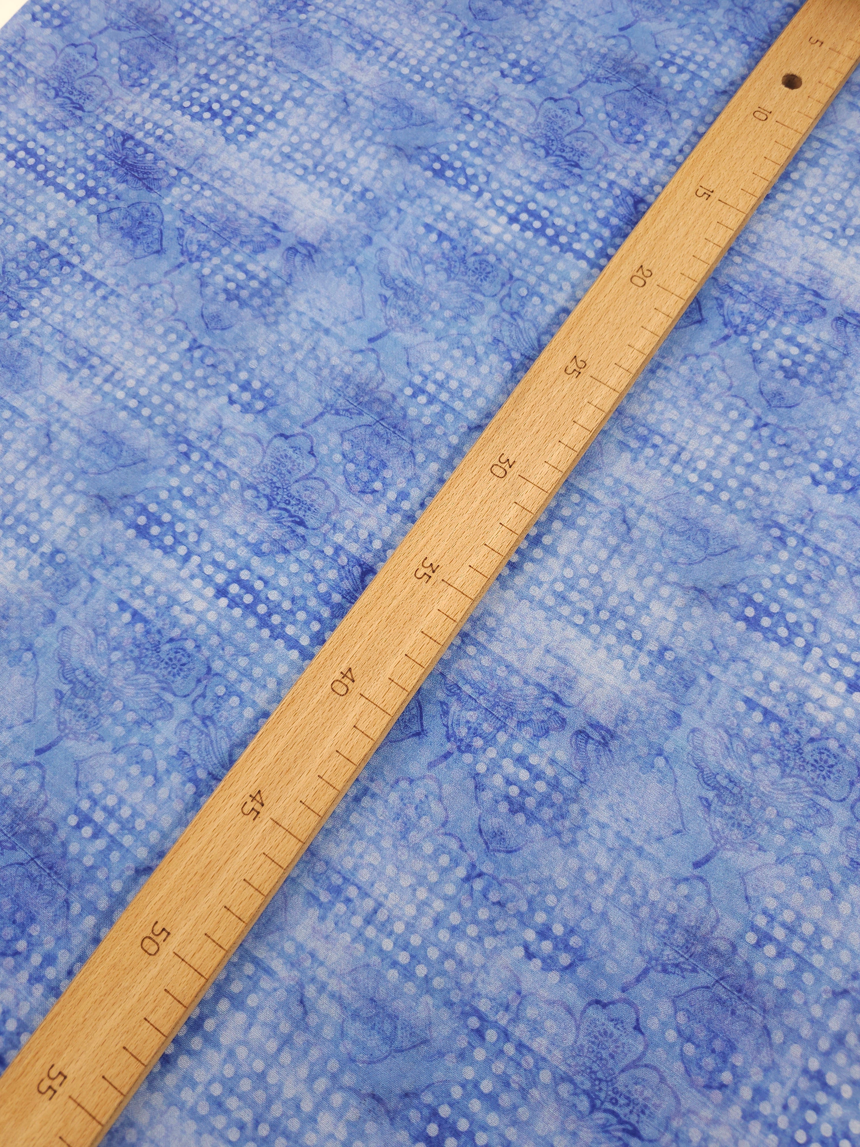 Blue Washed Vintage Polka Tapestry 100% Cotton