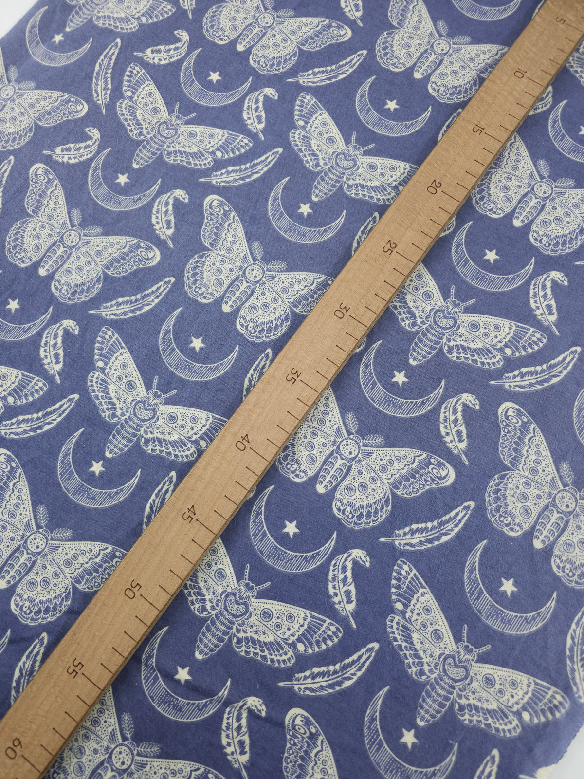 Periwinkle Celestial Moth Lightweight Flannel Cotton