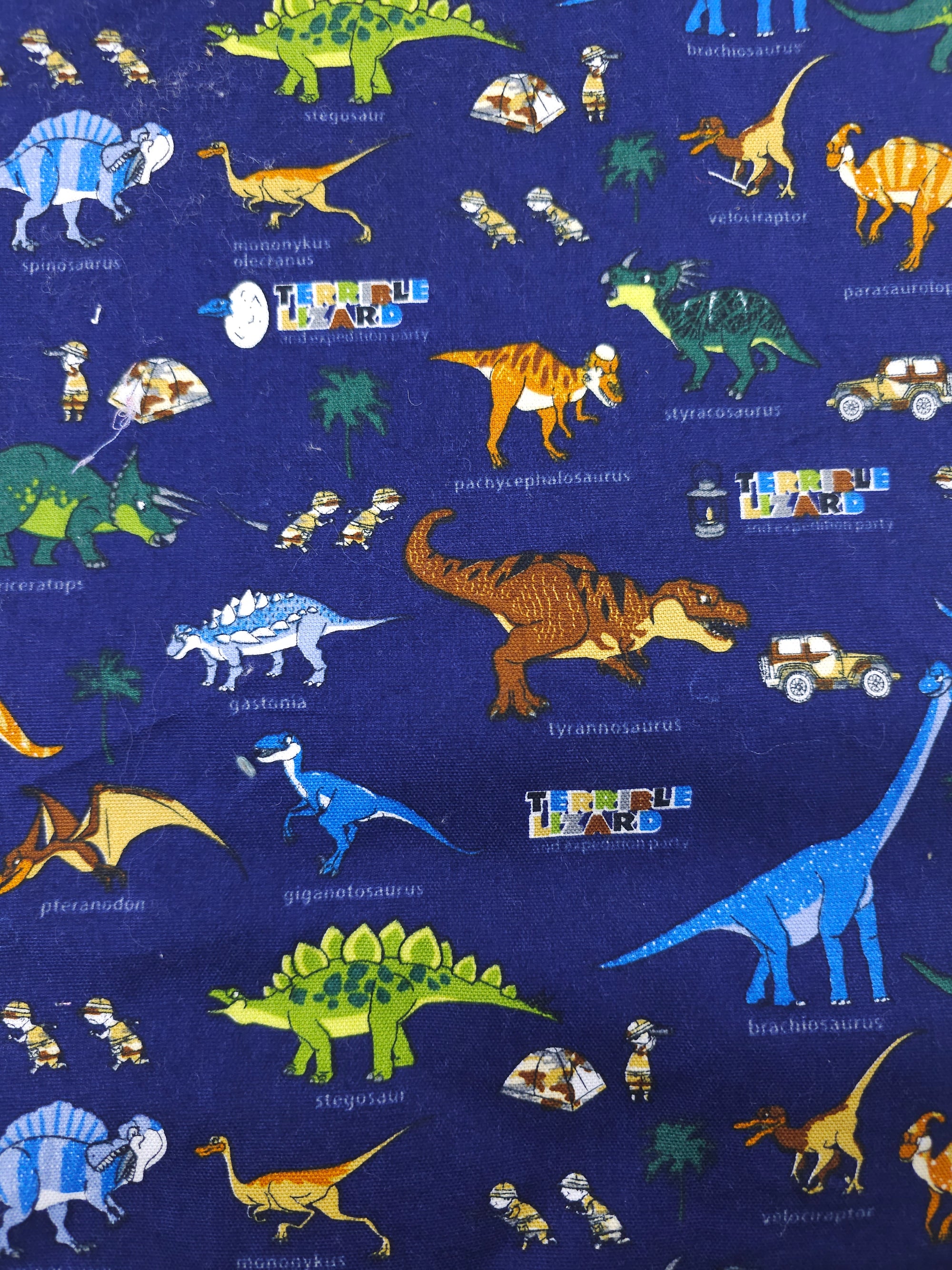 Navy dinosaur cotton- 2m