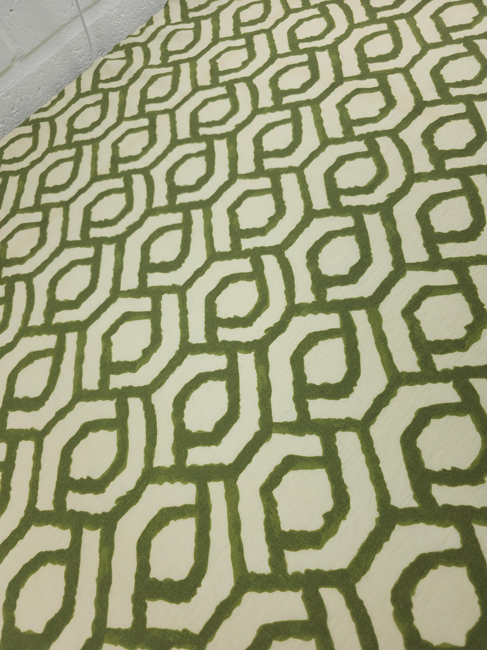 Lime Geometric Links Viscose Modal - 2m Piece *DEFECT*