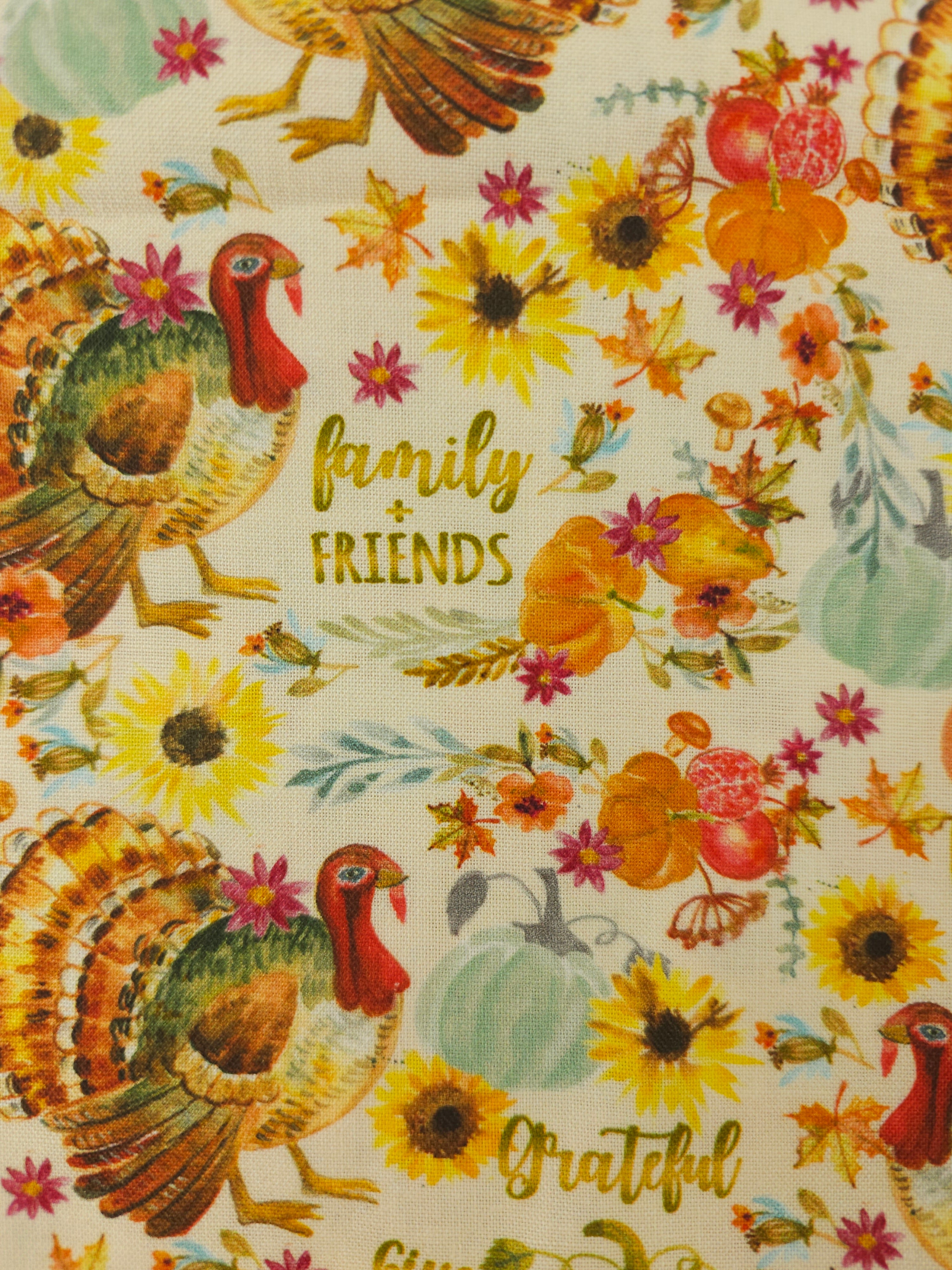 Festive turkey Cotton- 1.3m piece