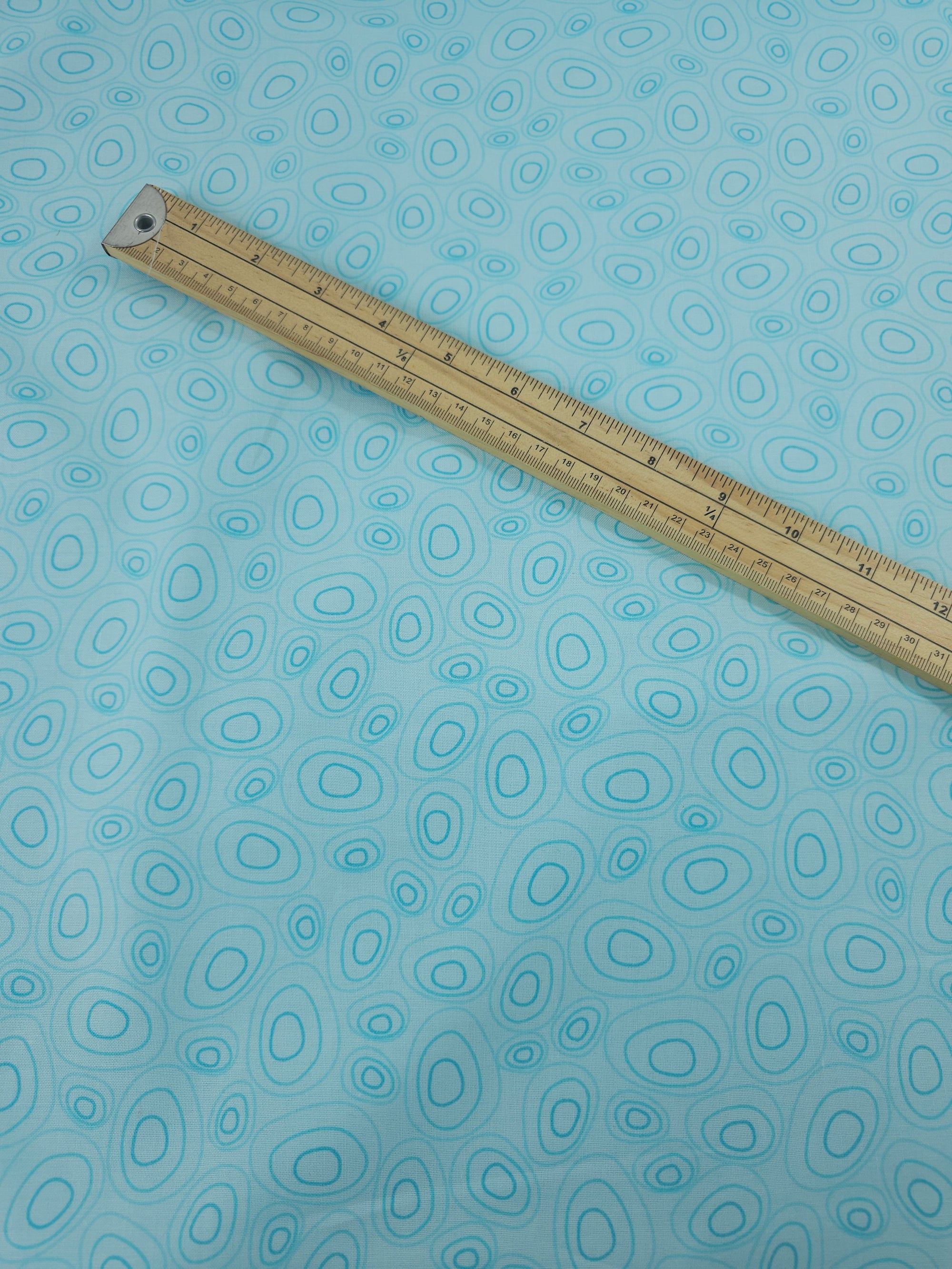 Light Blue Pebble Doodle 100% Cotton