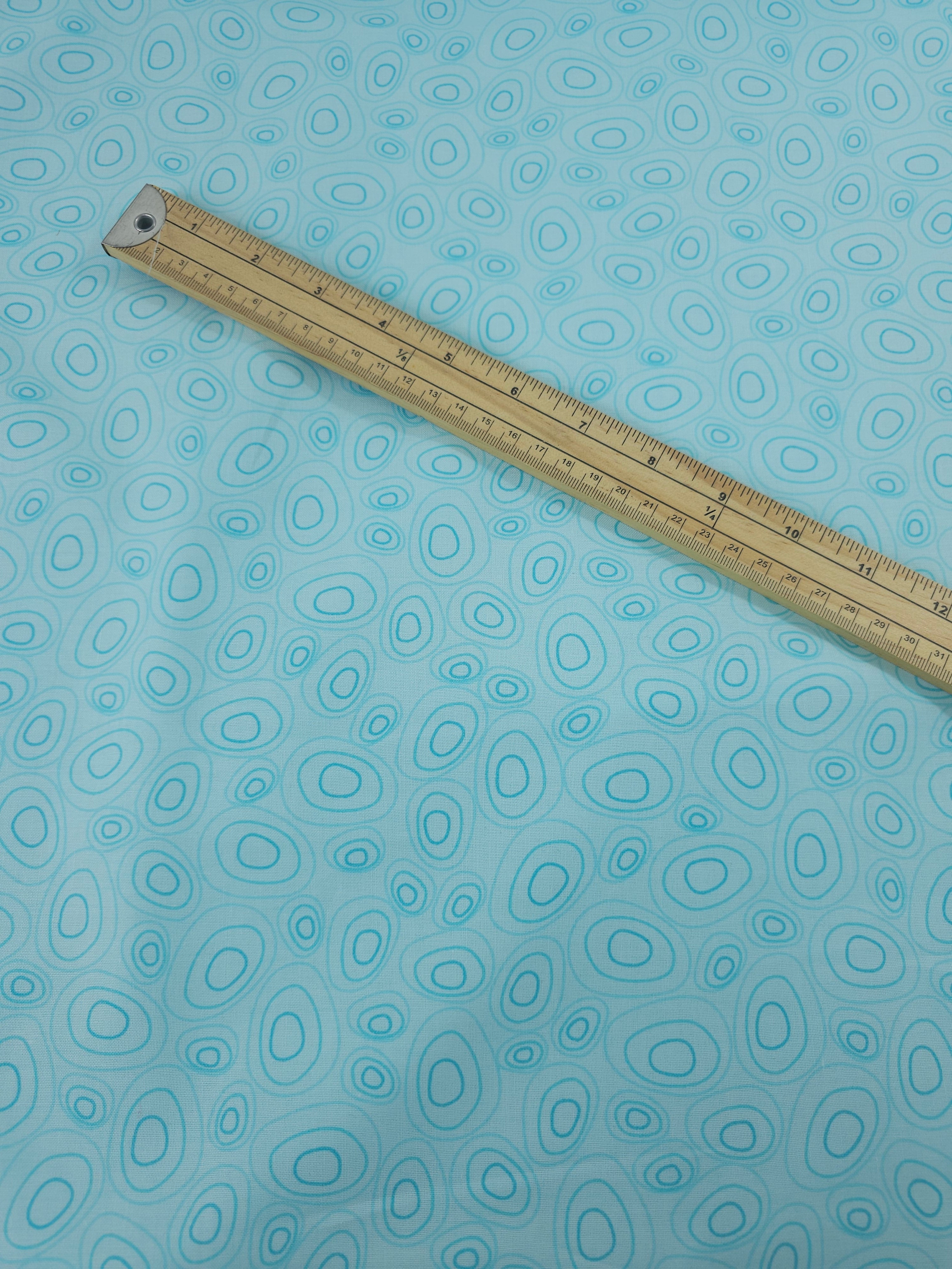 Light Blue Pebble Doodle 100% Cotton