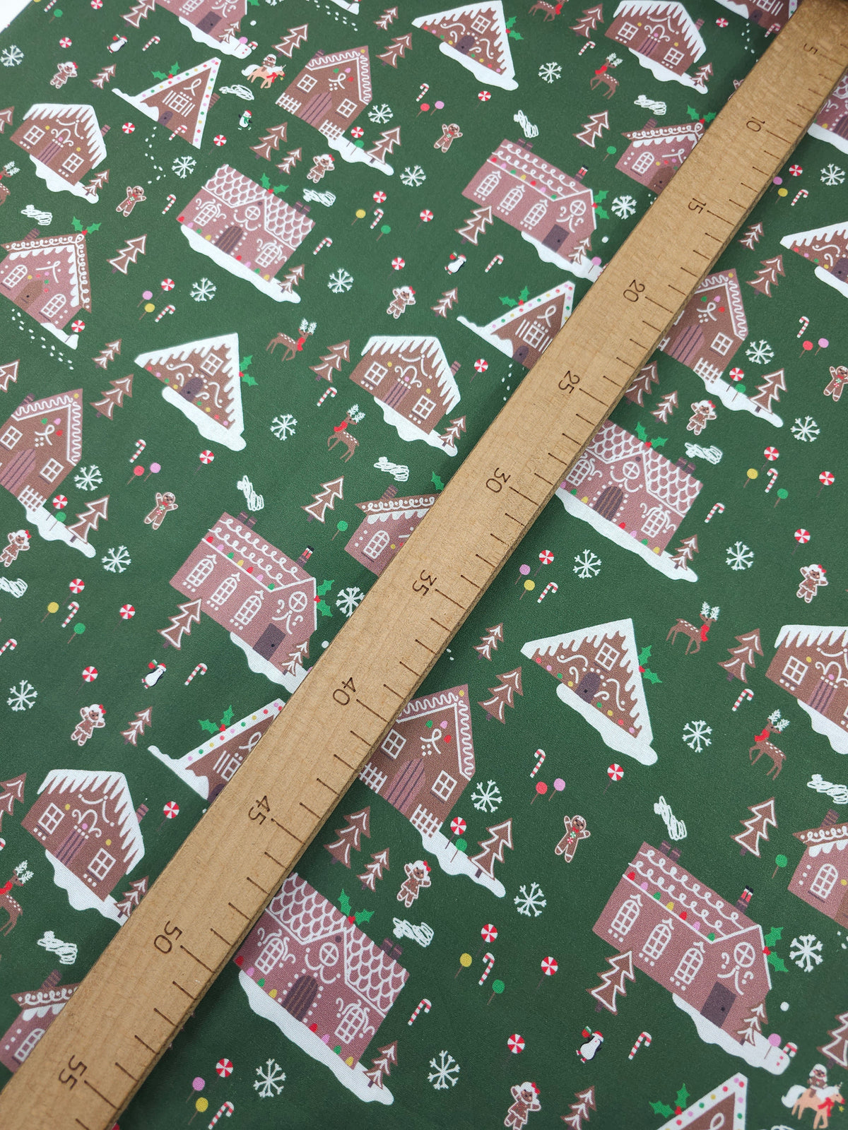 Dark Green Gingerbread Houses 100% Cotton - Joann