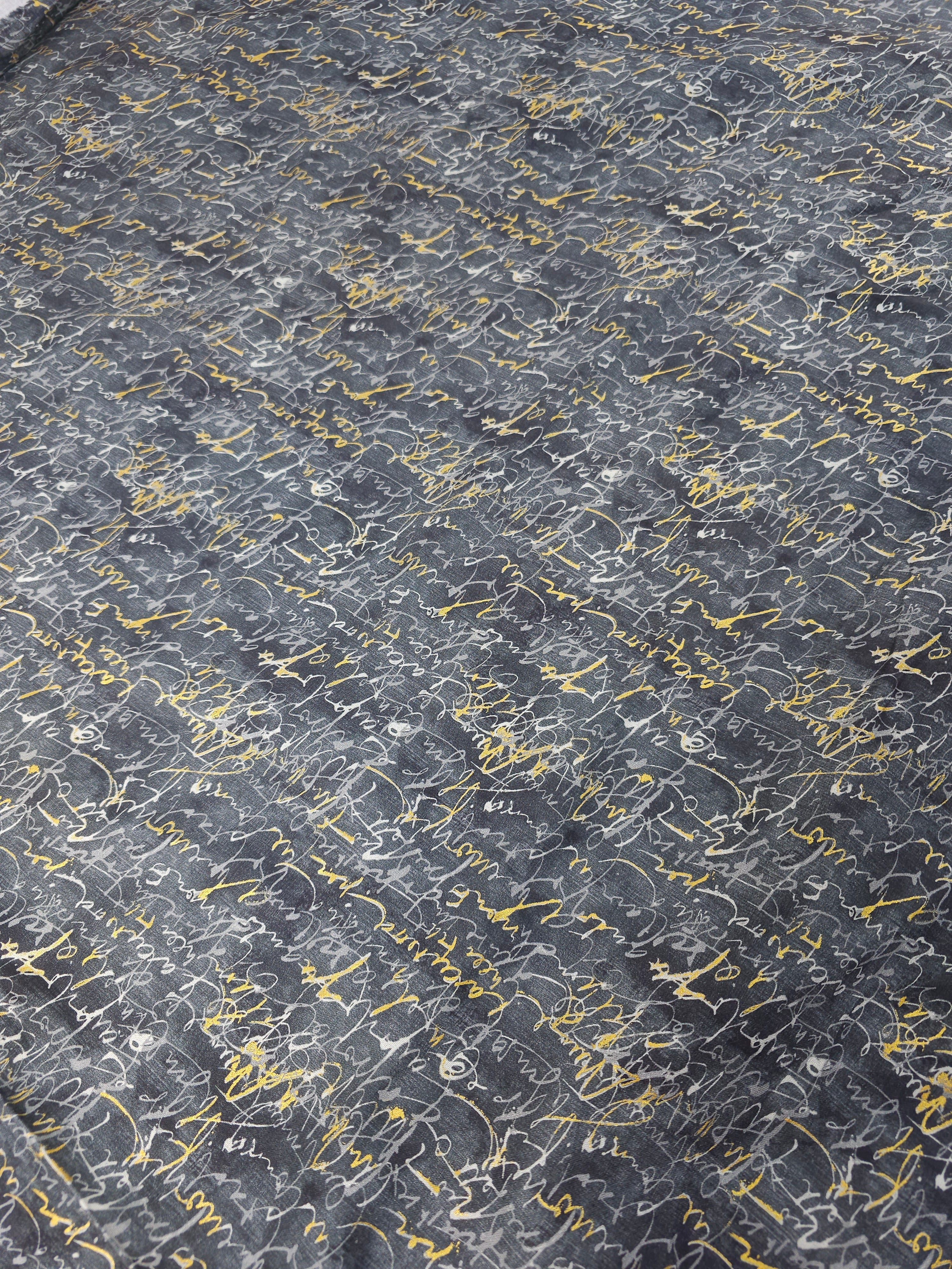 Gold silver sketch Cotton- 2.2m piece