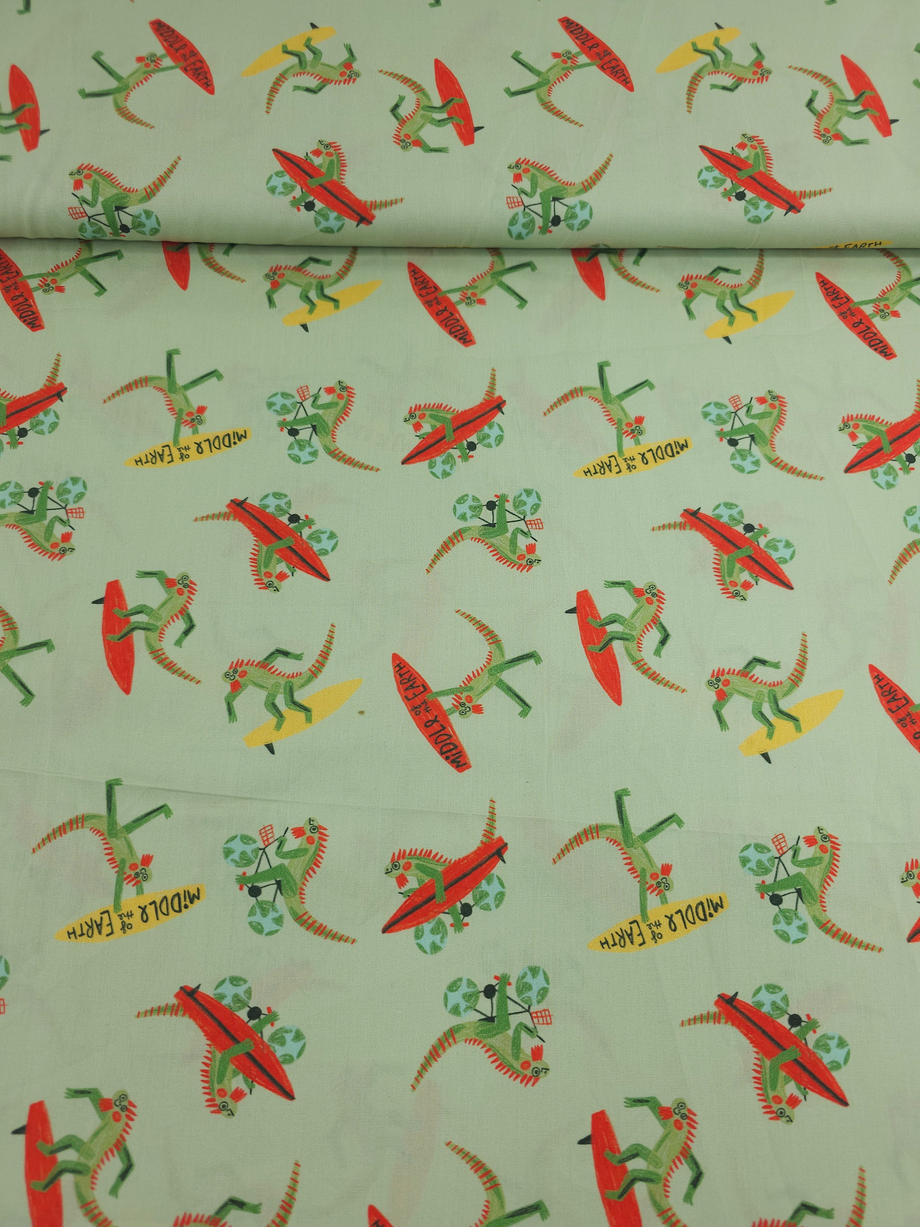Sage Novelty Gecko 100% Cotton 57"