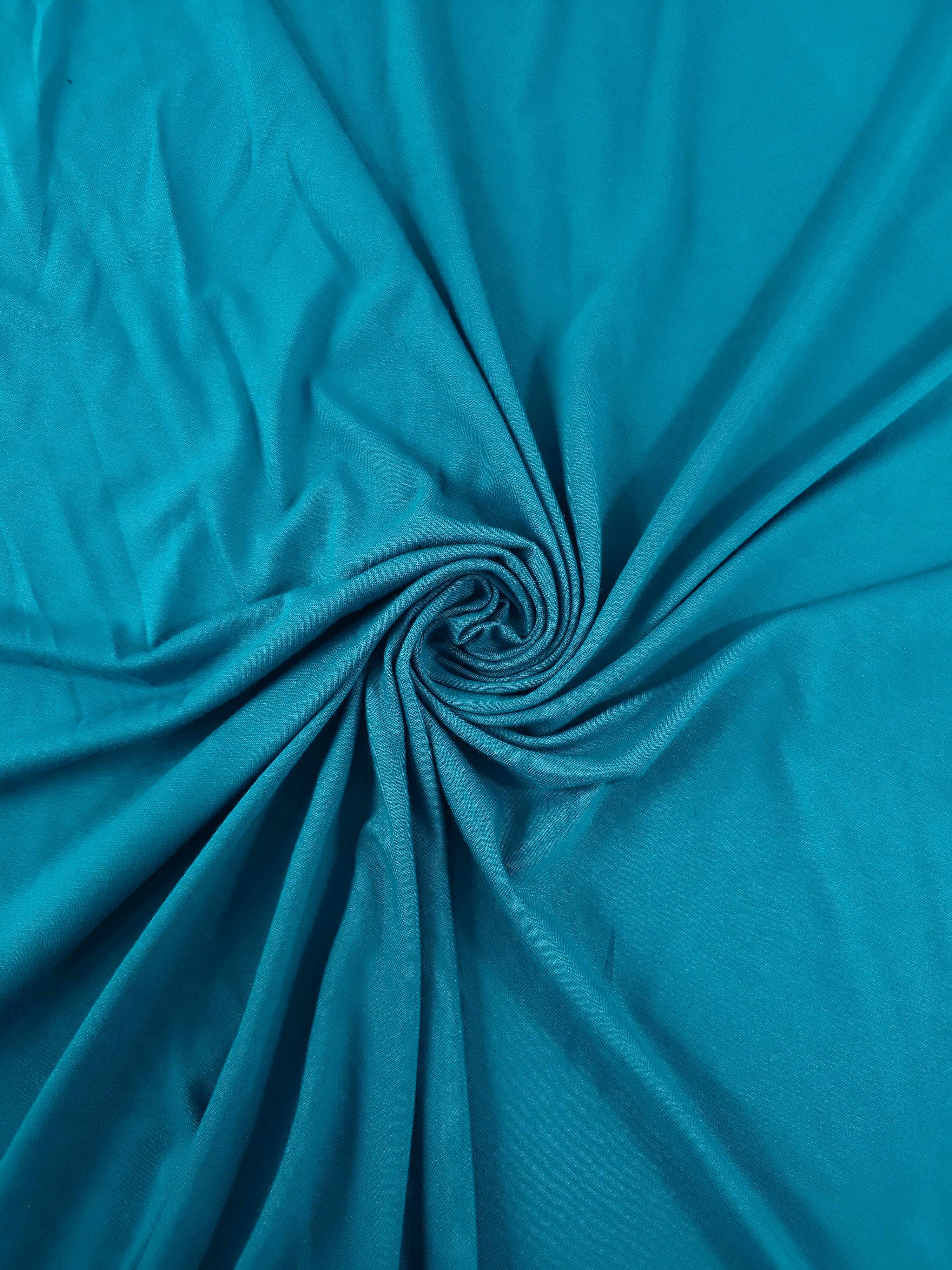 Teal Blue Organic Bamboo Cotton Jersey