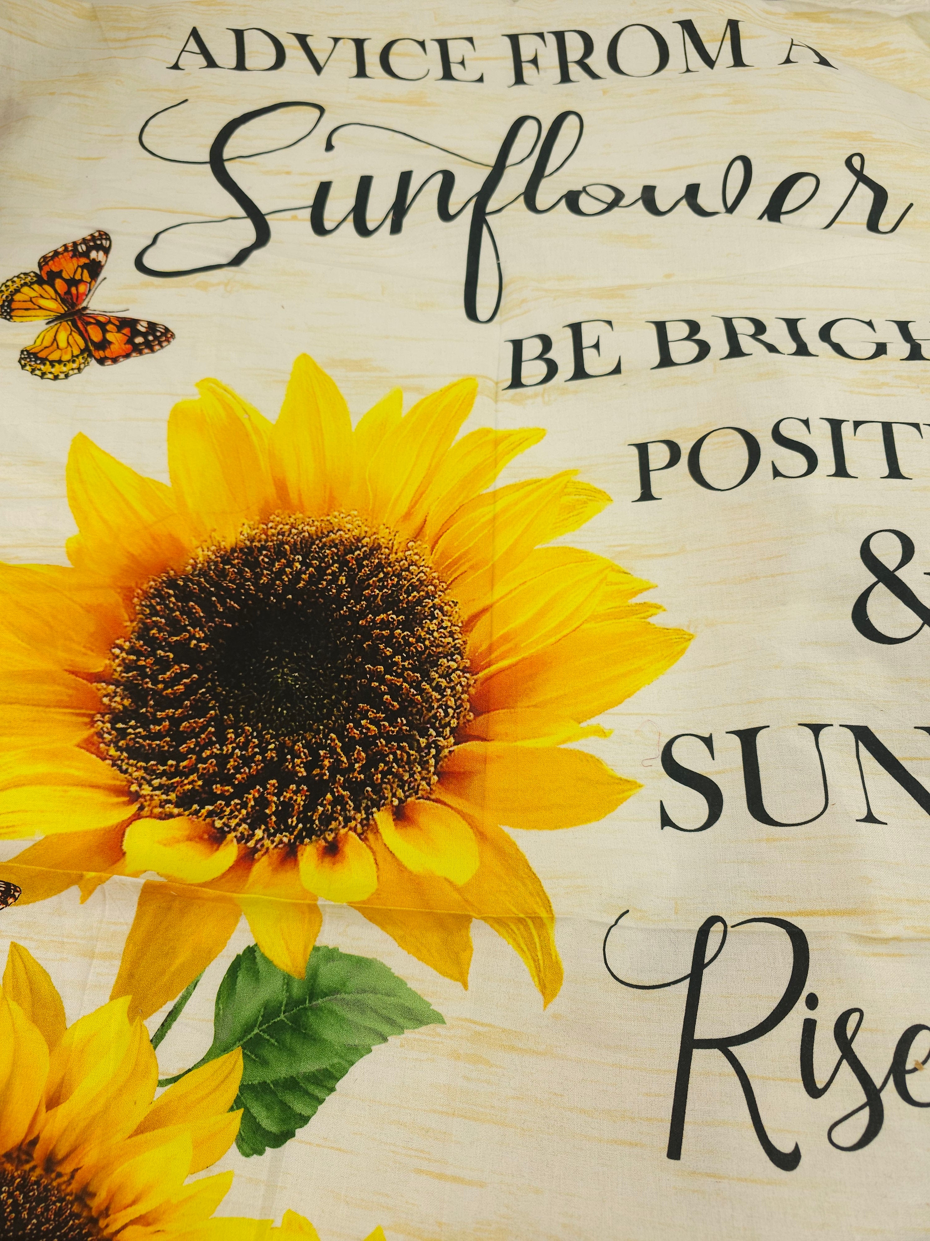 Sunflower quote Cotton panel (×2) - 1m piece