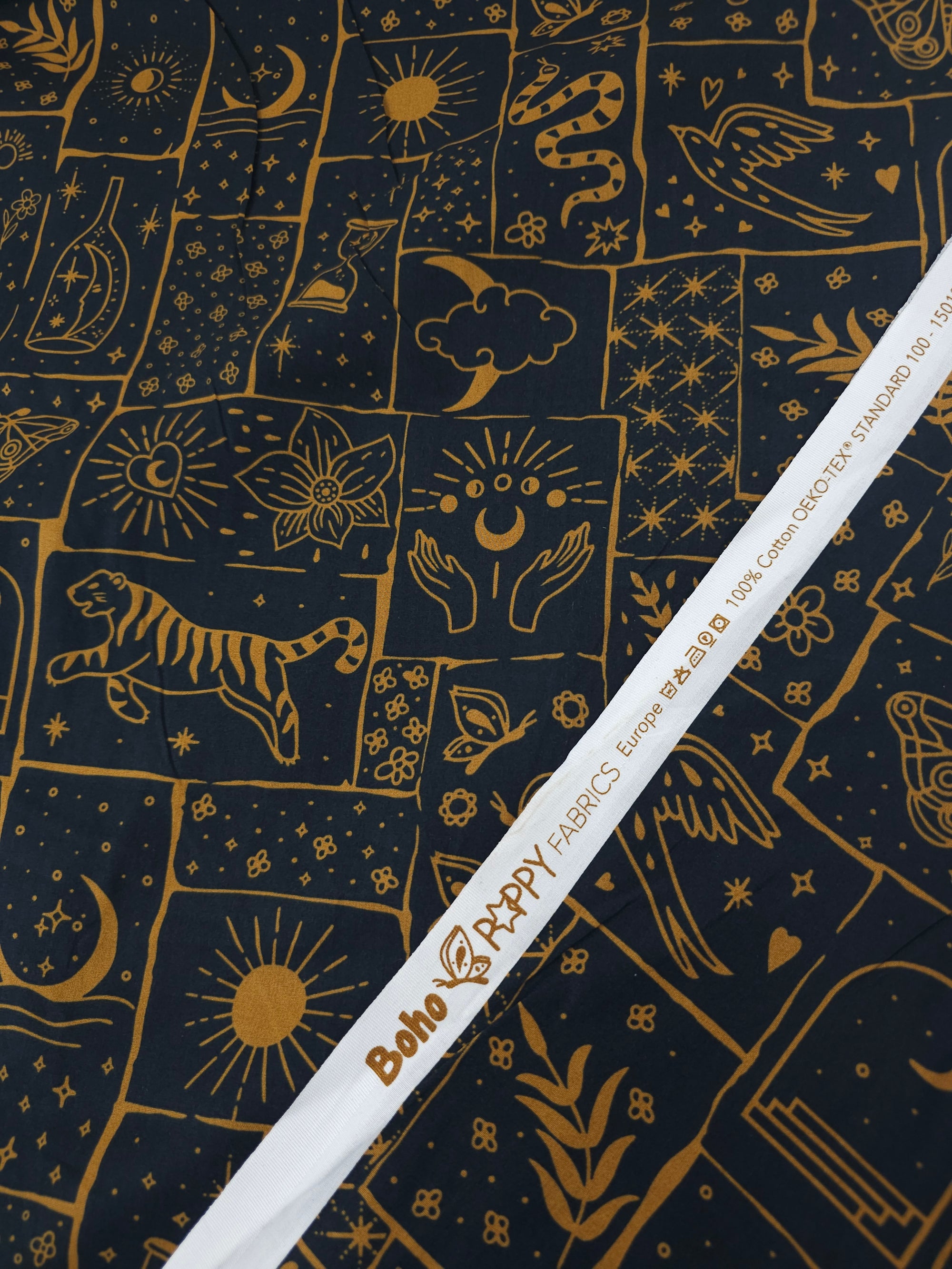 Black/Bronze Boho Mystique Lightweight Cotton 57"