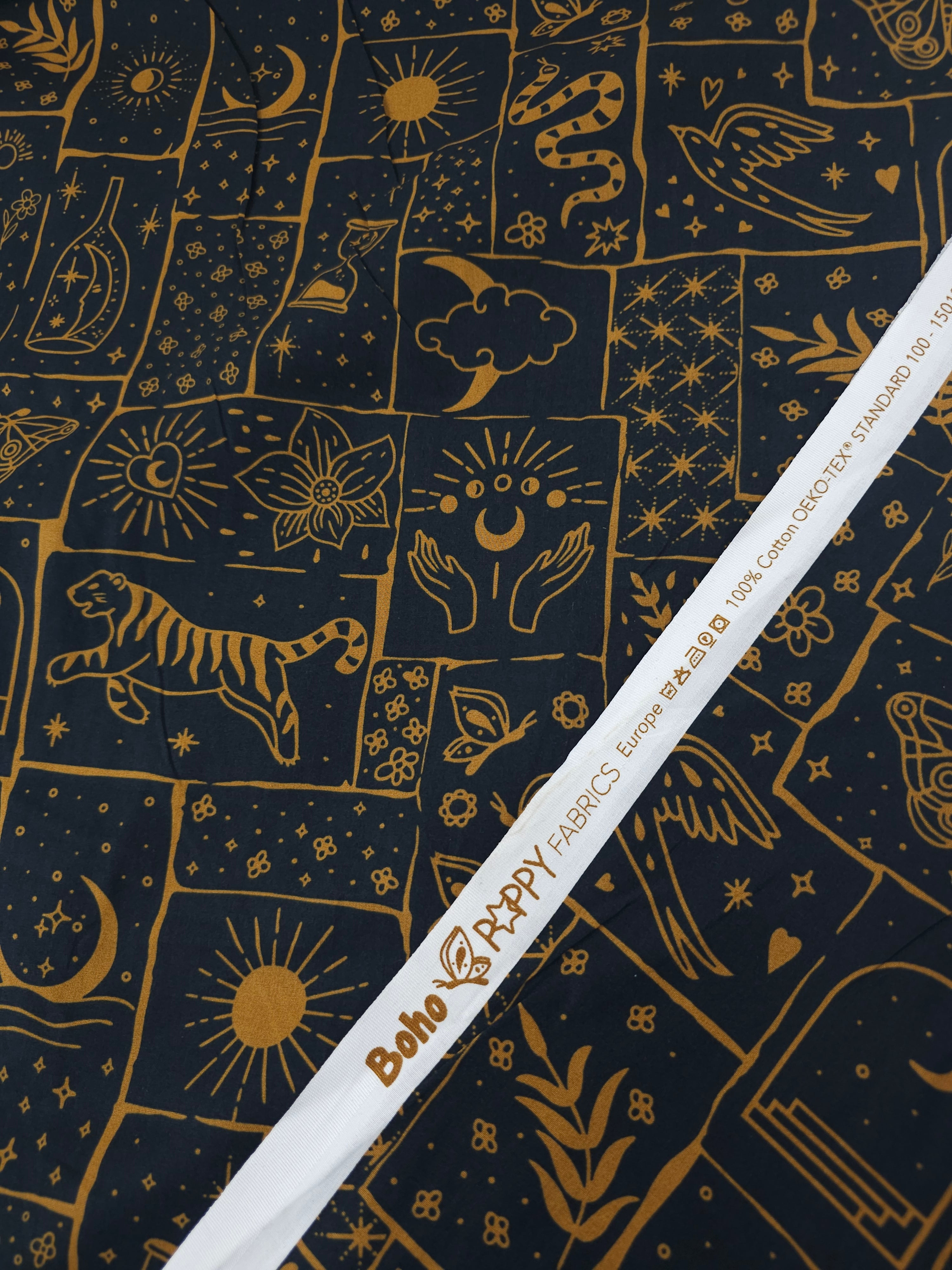 Black/Bronze Boho Mystique Lightweight Cotton 57"