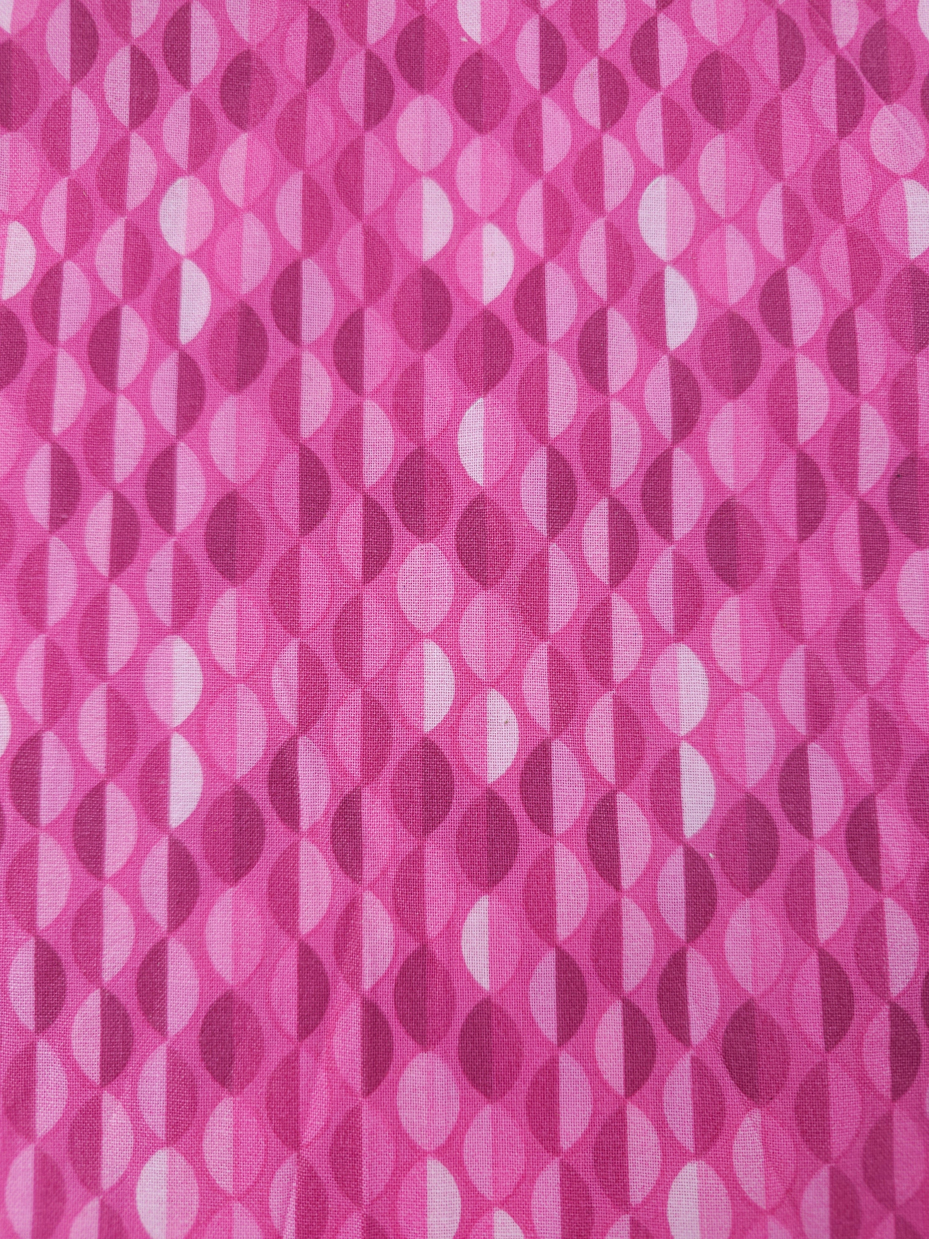 Pink Geometric Semi Circles 100% Cotton