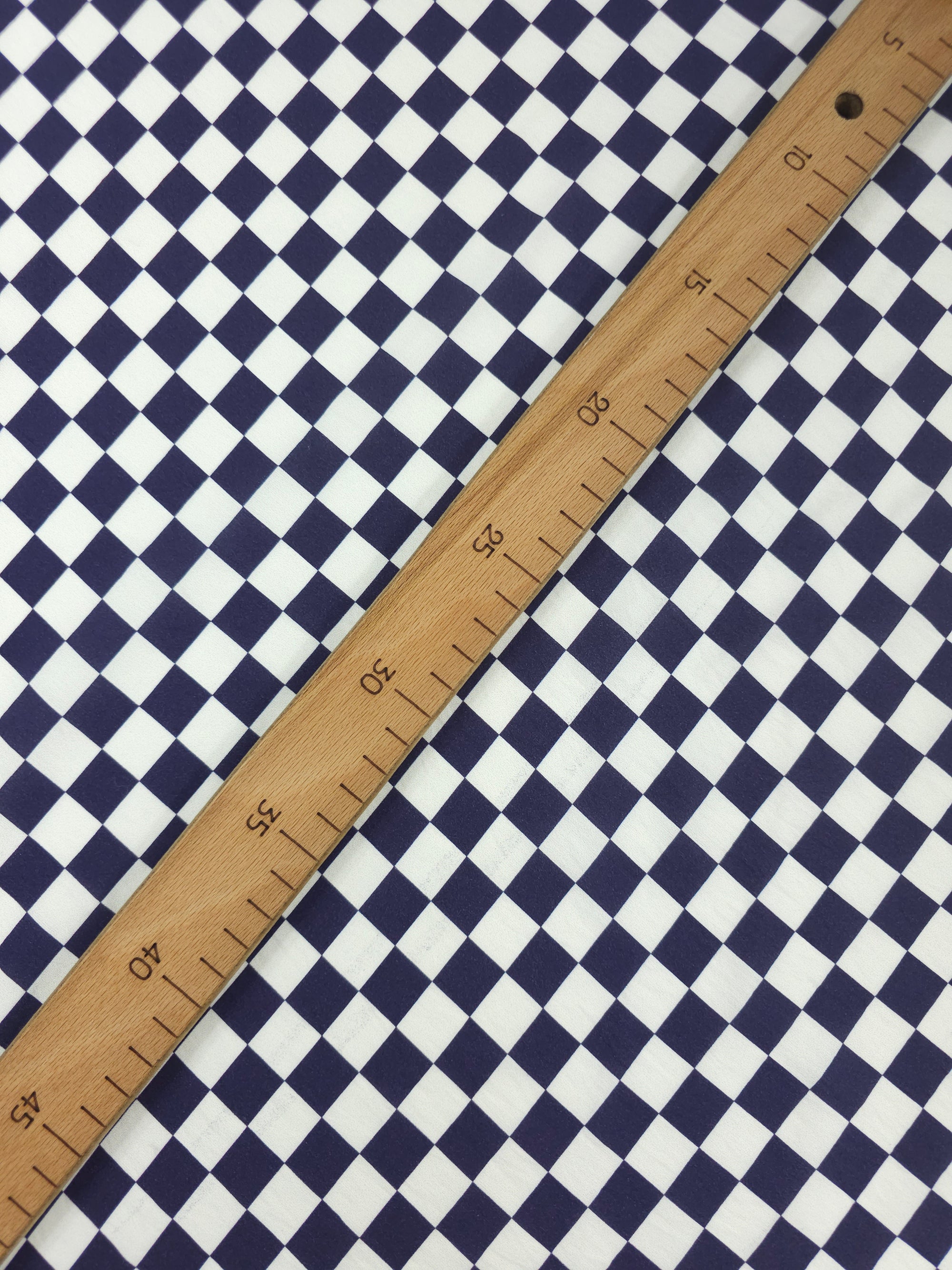 Dark Purple/Ivory Checkerboard Modal Viscose