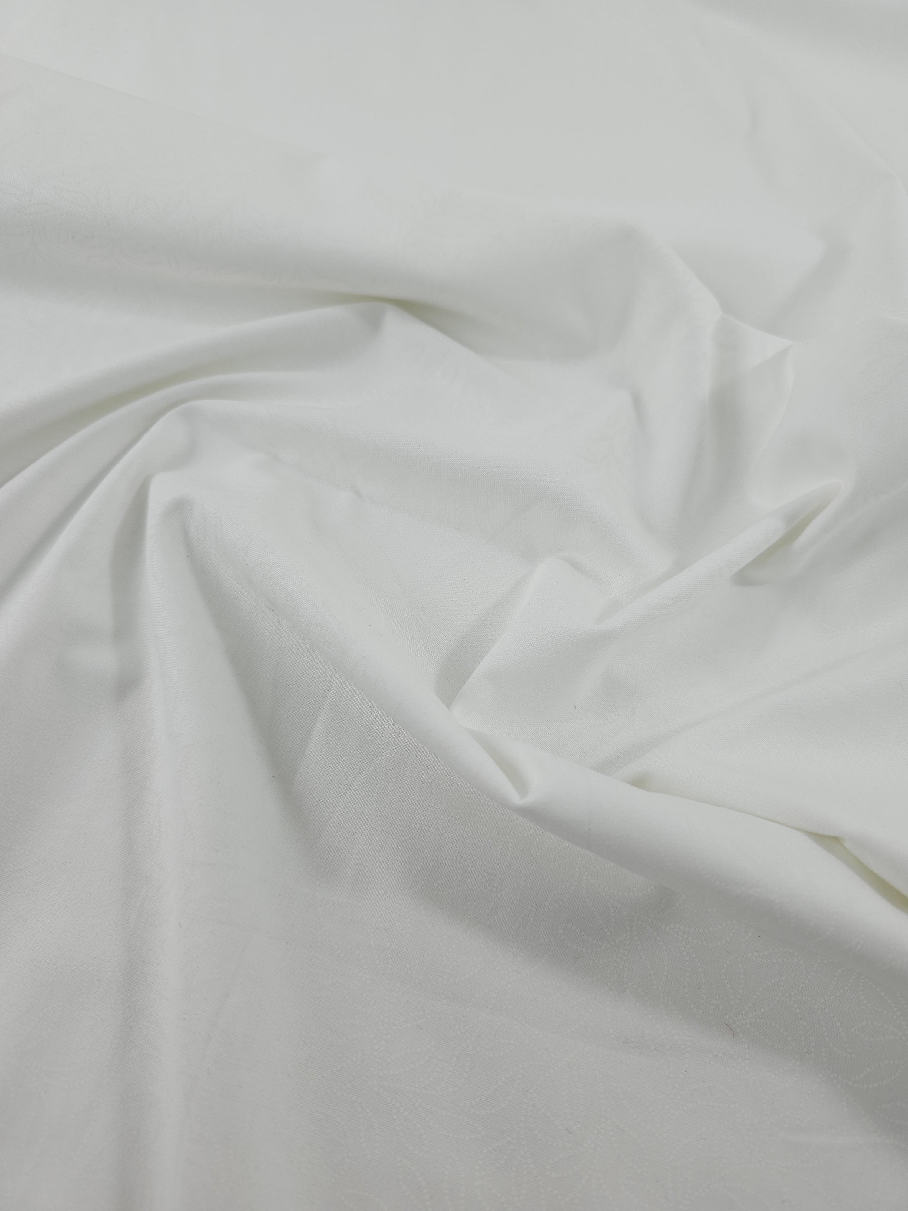 Dotty Leaf Trail White On White Tonal 100% Cotton