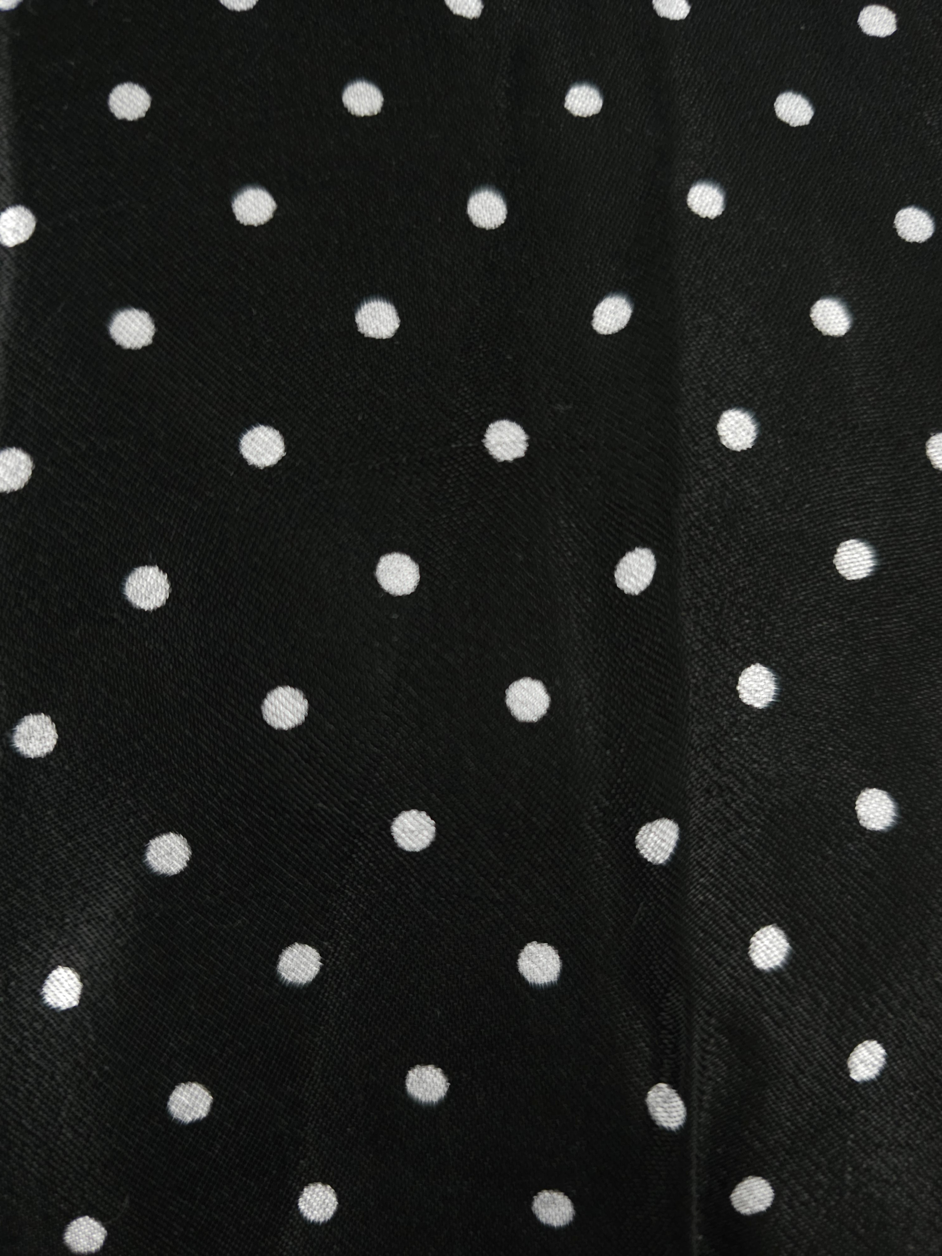 Black polka dot Viscose sateen- 2.5m piece