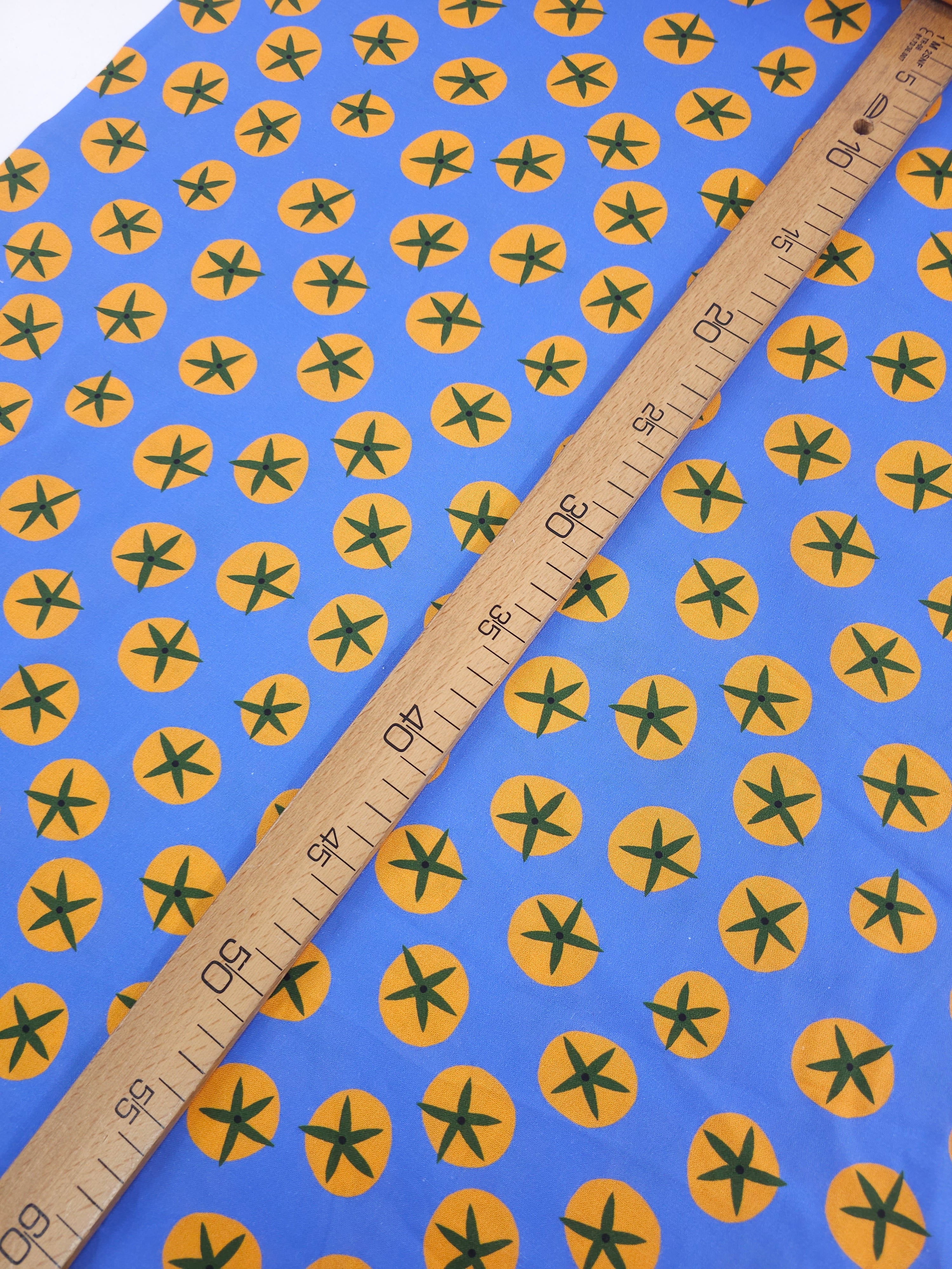 Blue/Orange Novelty Tomatoes 100% Cotton - Free Spirit