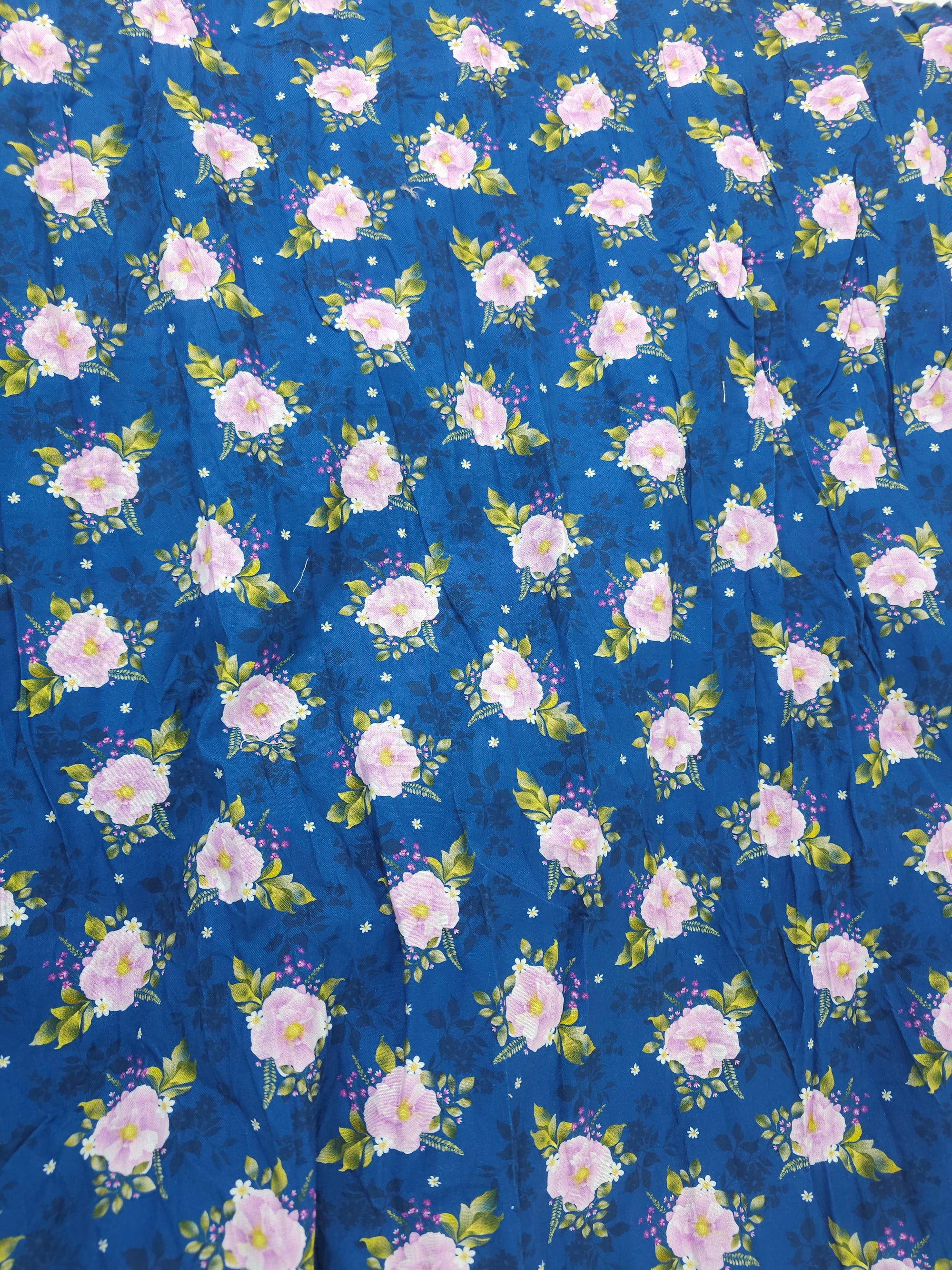 Blue flower Cotton- 4m piece