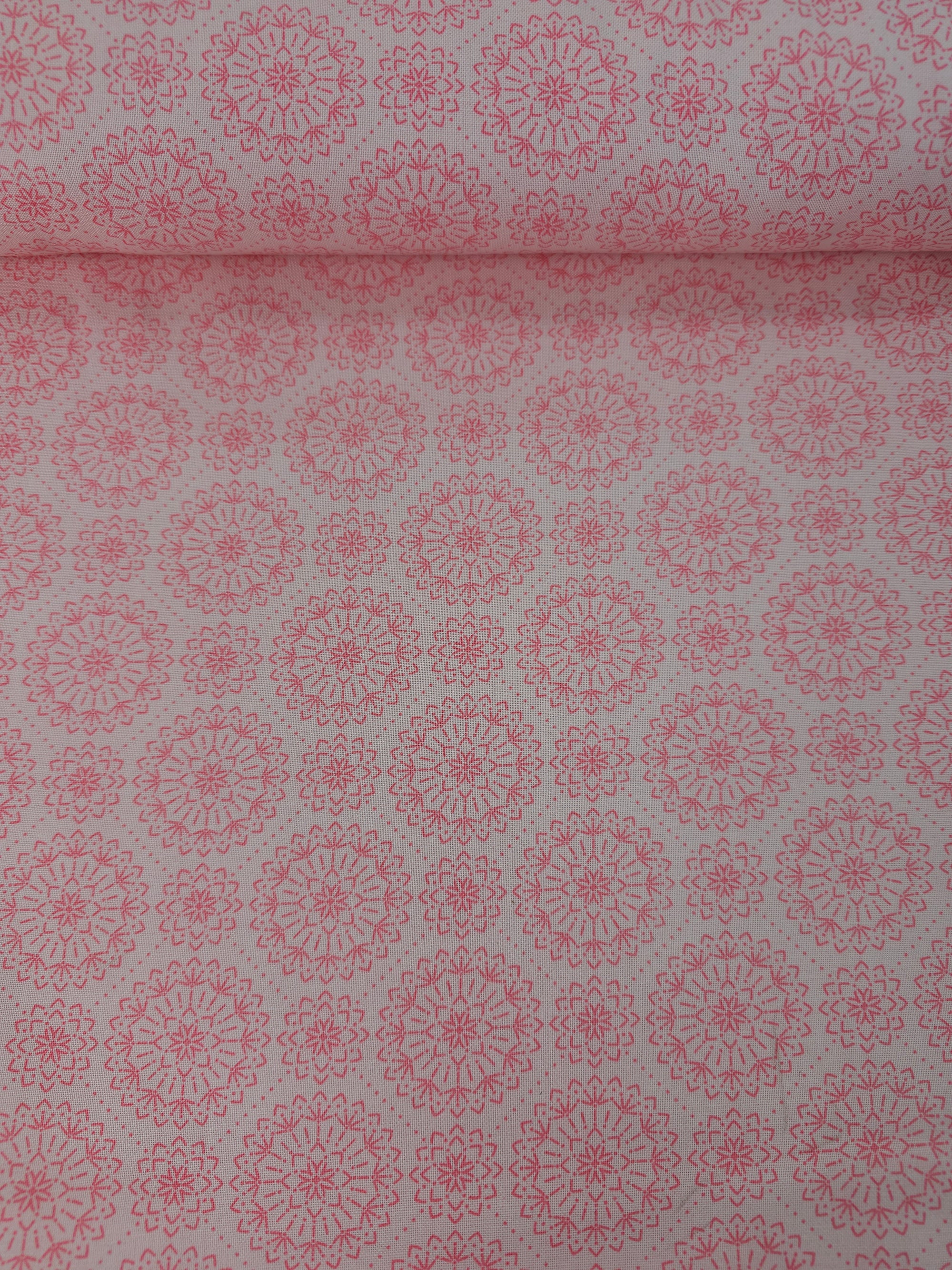 Baby Pink Mandala Circle 100% Cotton