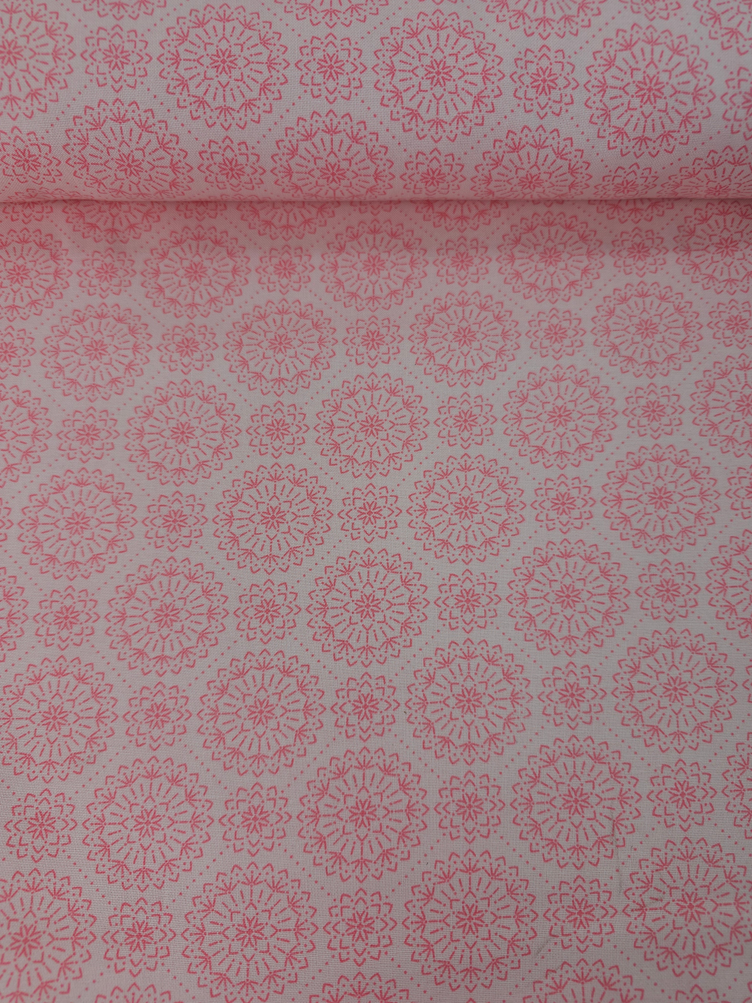 Baby Pink Mandala Circle 100% Cotton