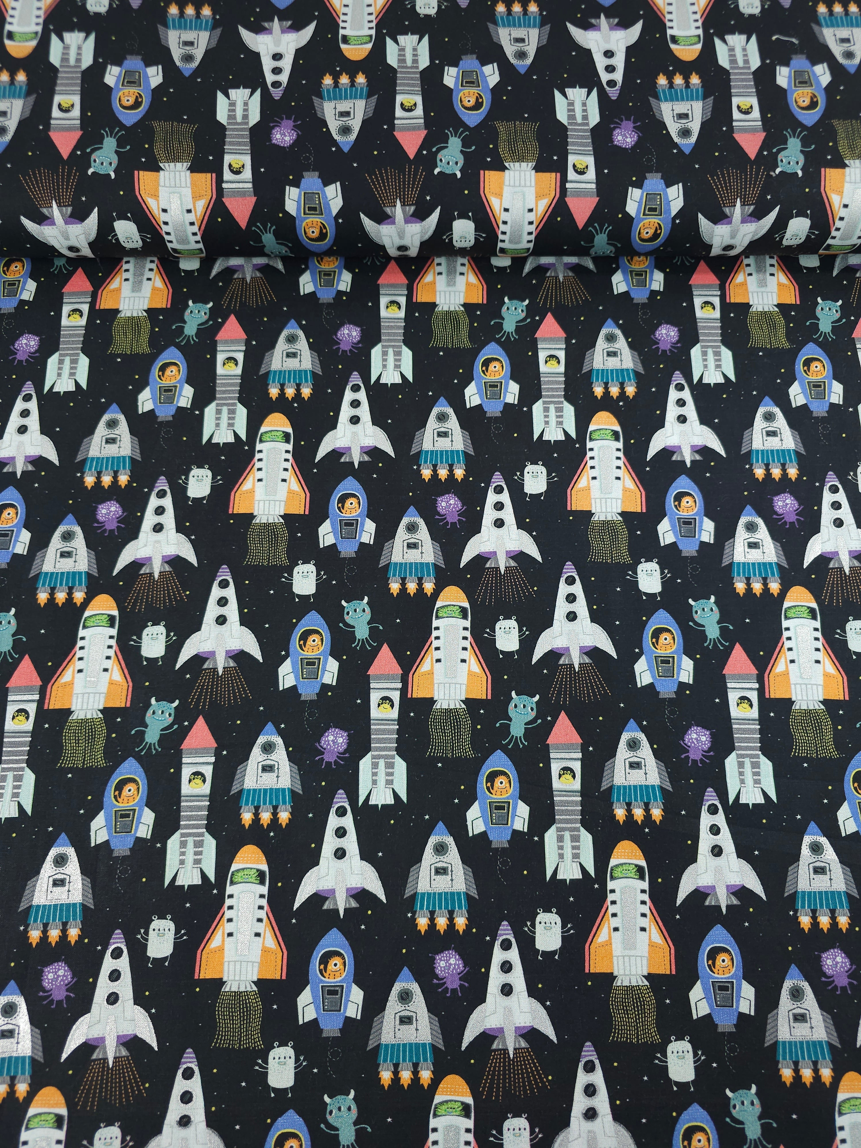 Novelty Space Rocket 100% Cotton